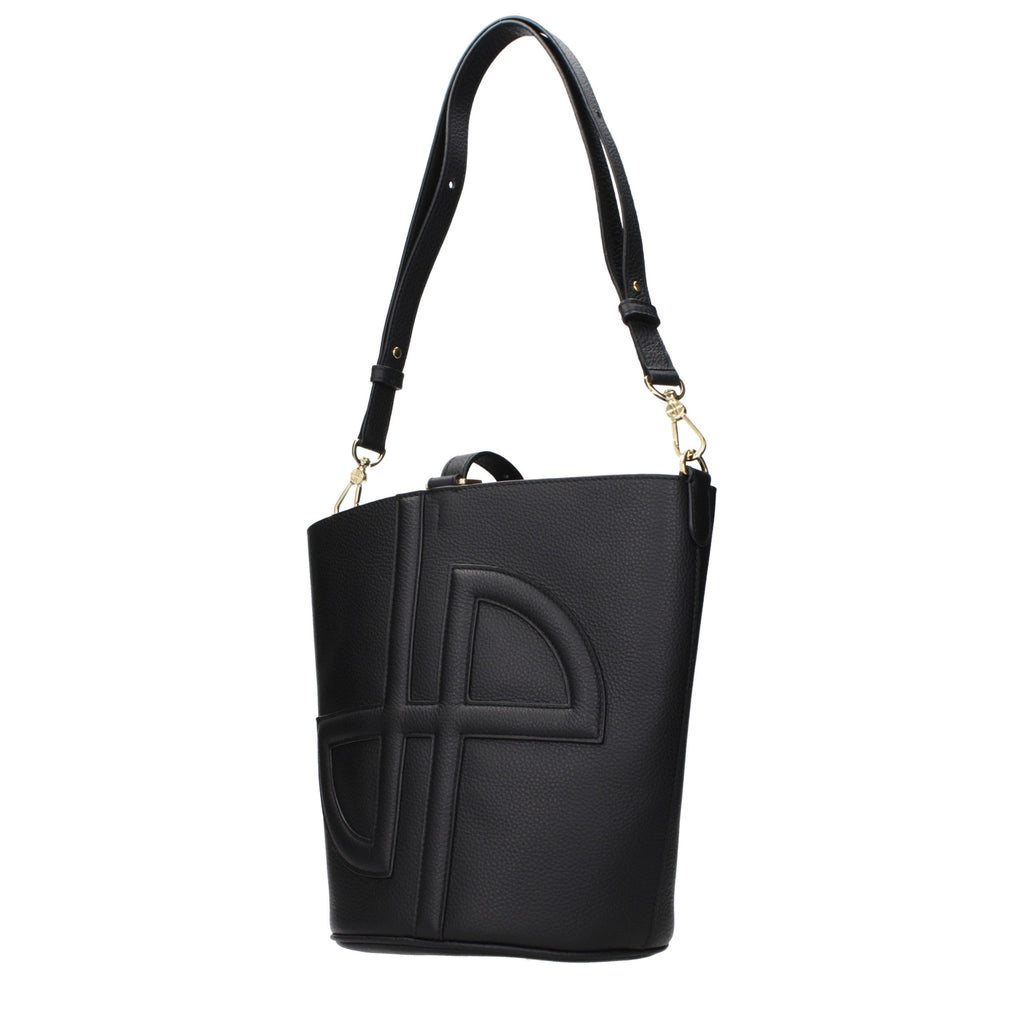 Patou Black Leather Crossbody Bag
