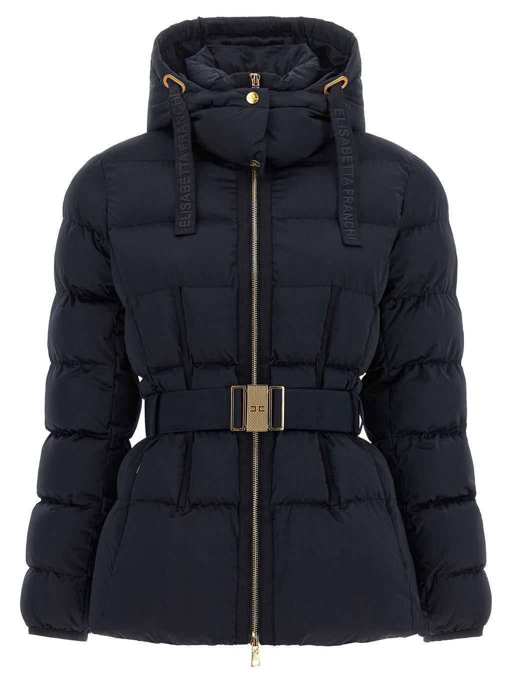 Elisabetta Franchi Black Polyester Full-Length Jacket
