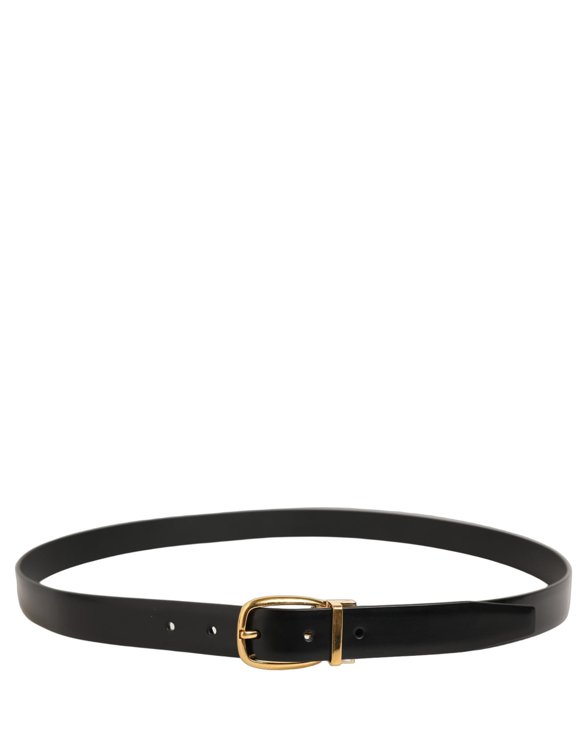 Dolce & Gabbana Gürtel aus schwarzem Leder mit goldfarbener Metallschnalle