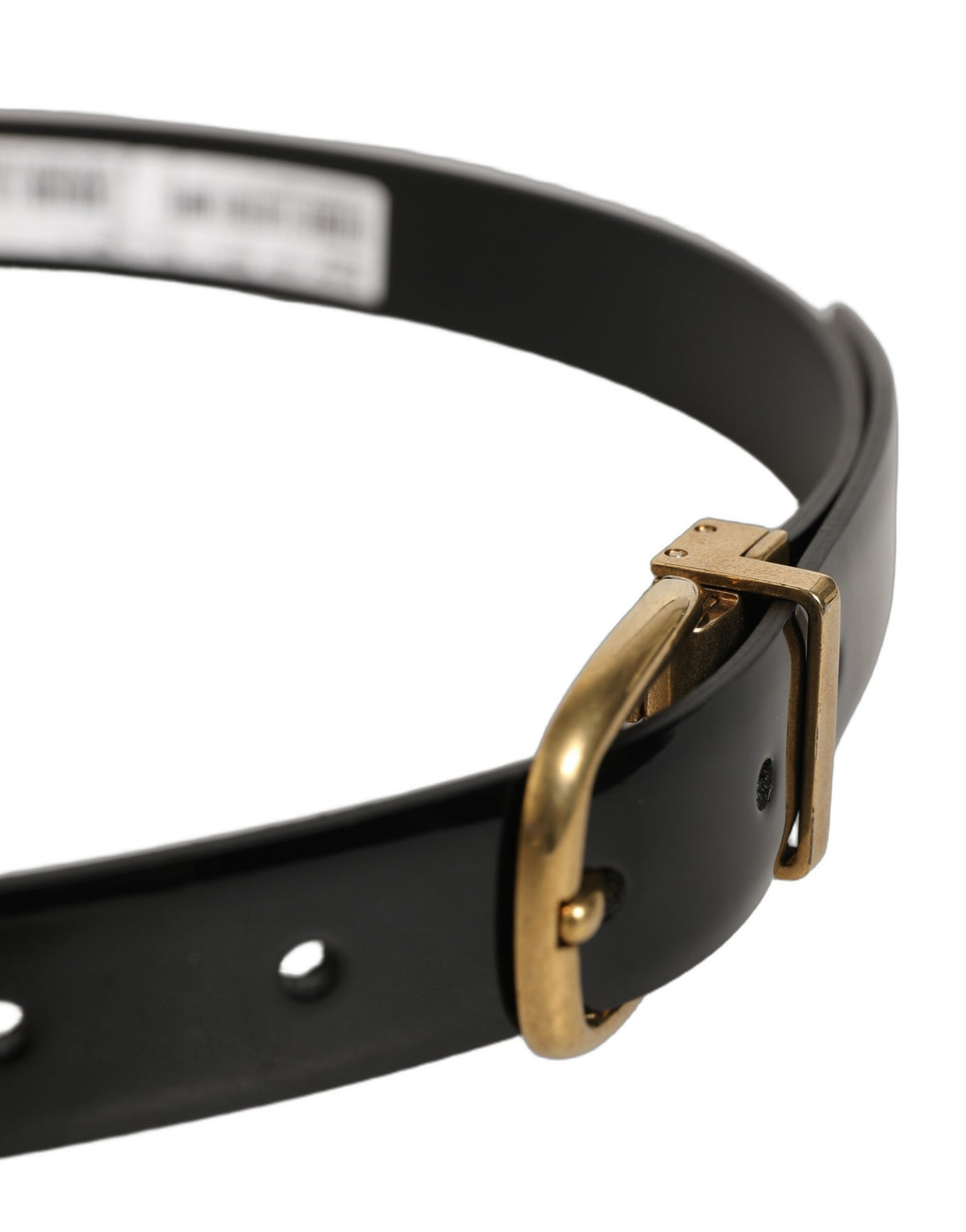 Dolce & Gabbana Schwarzer klassischer Ledergürtel mit goldfarbener Schnalle