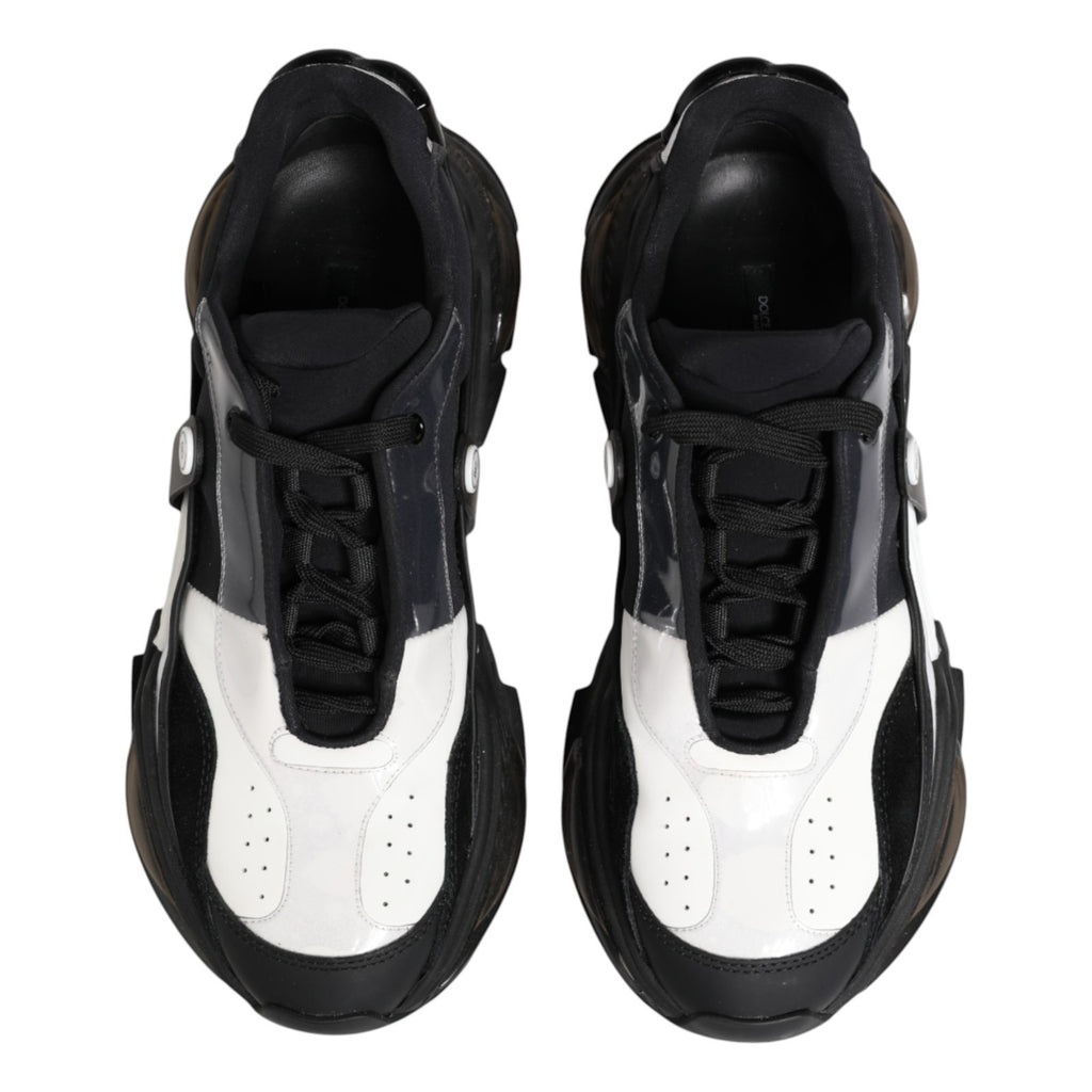 Dolce & Gabbana White Black Logo Airmaster Sneakers Shoes