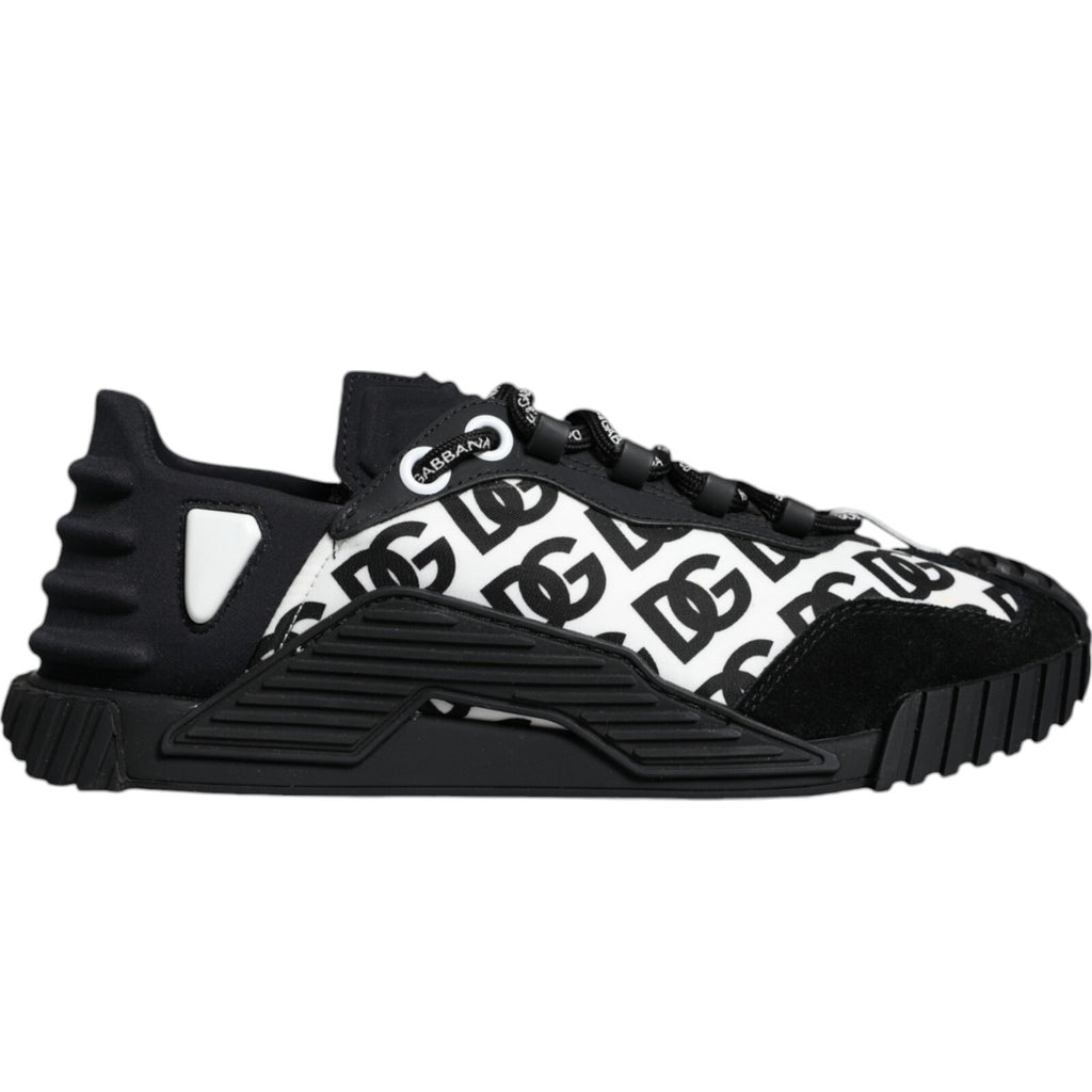 Dolce & Gabbana Black Logo Lace Up Low Top NS1 Sneakers Shoes