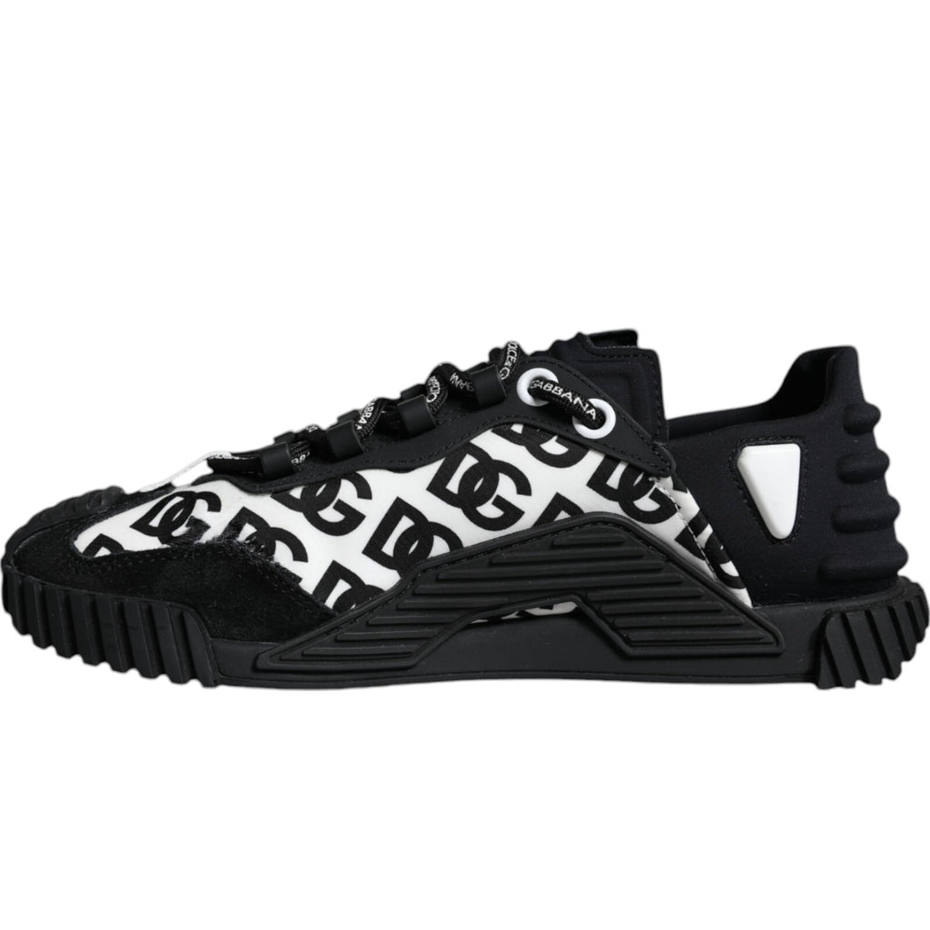 Dolce & Gabbana Black Logo Lace Up Low Top NS1 Sneakers Shoes