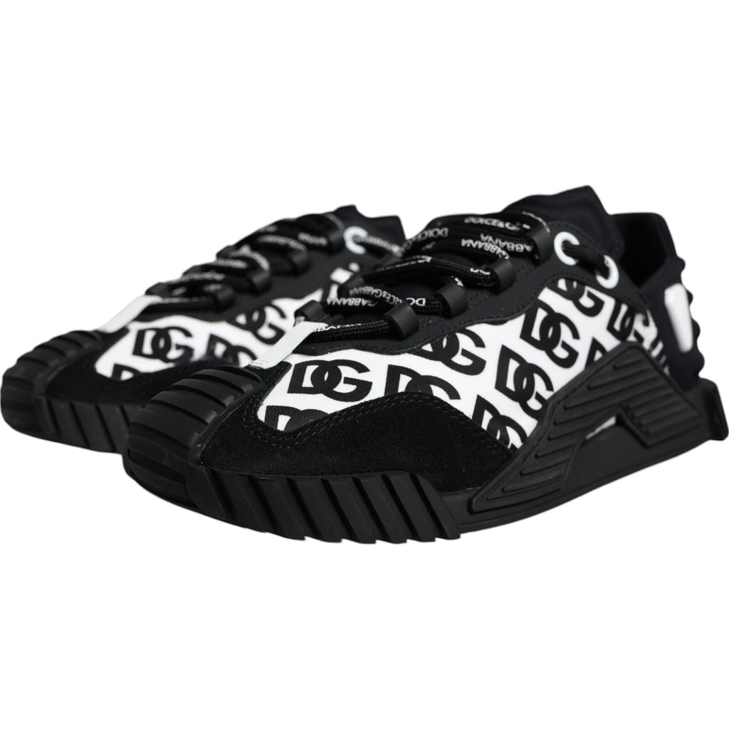 Dolce & Gabbana Black Logo Lace Up Low Top NS1 Sneakers Shoes