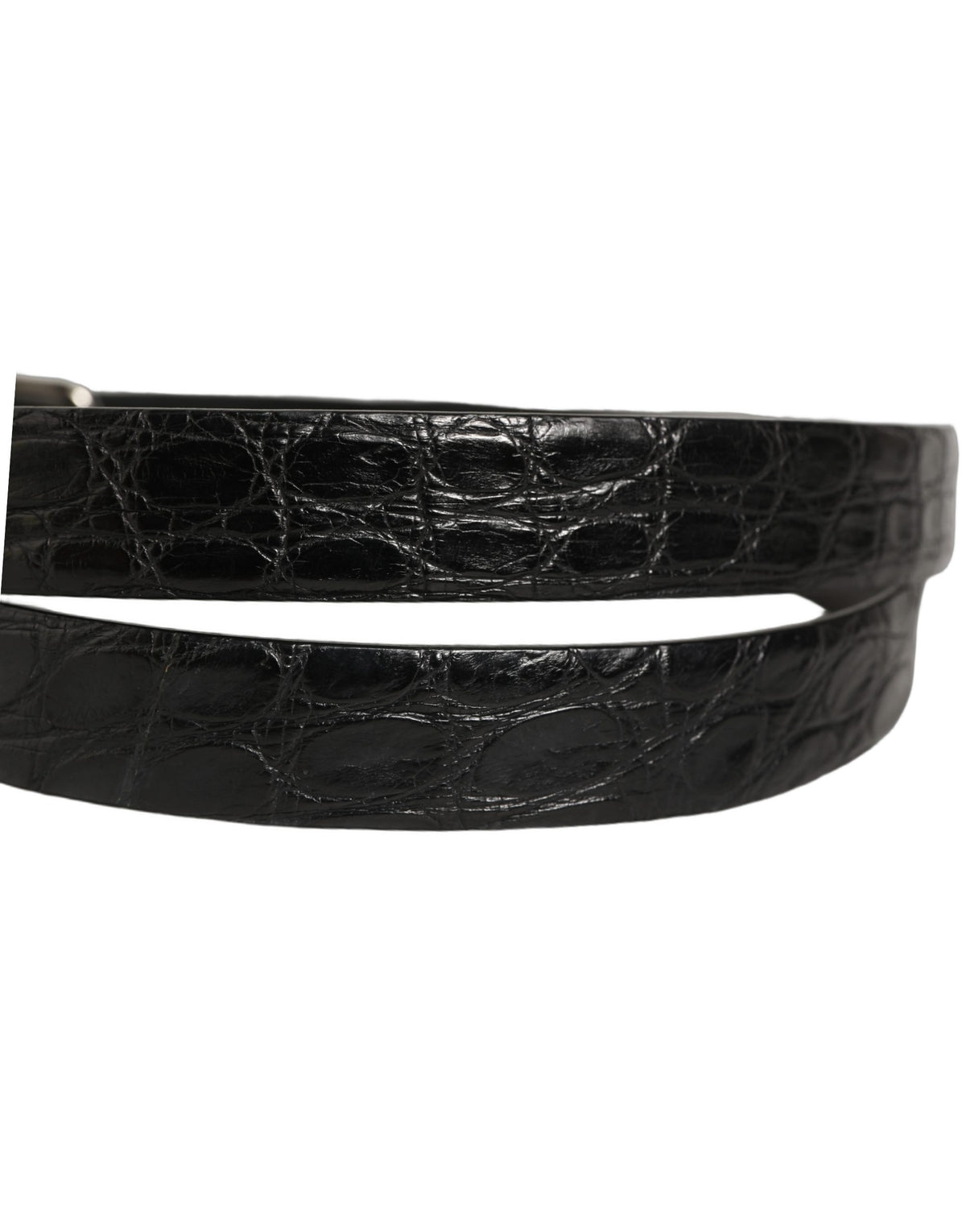 Dolce & Gabbana Schwarzer Ledergürtel mit silberner Metallschnalle für Herren