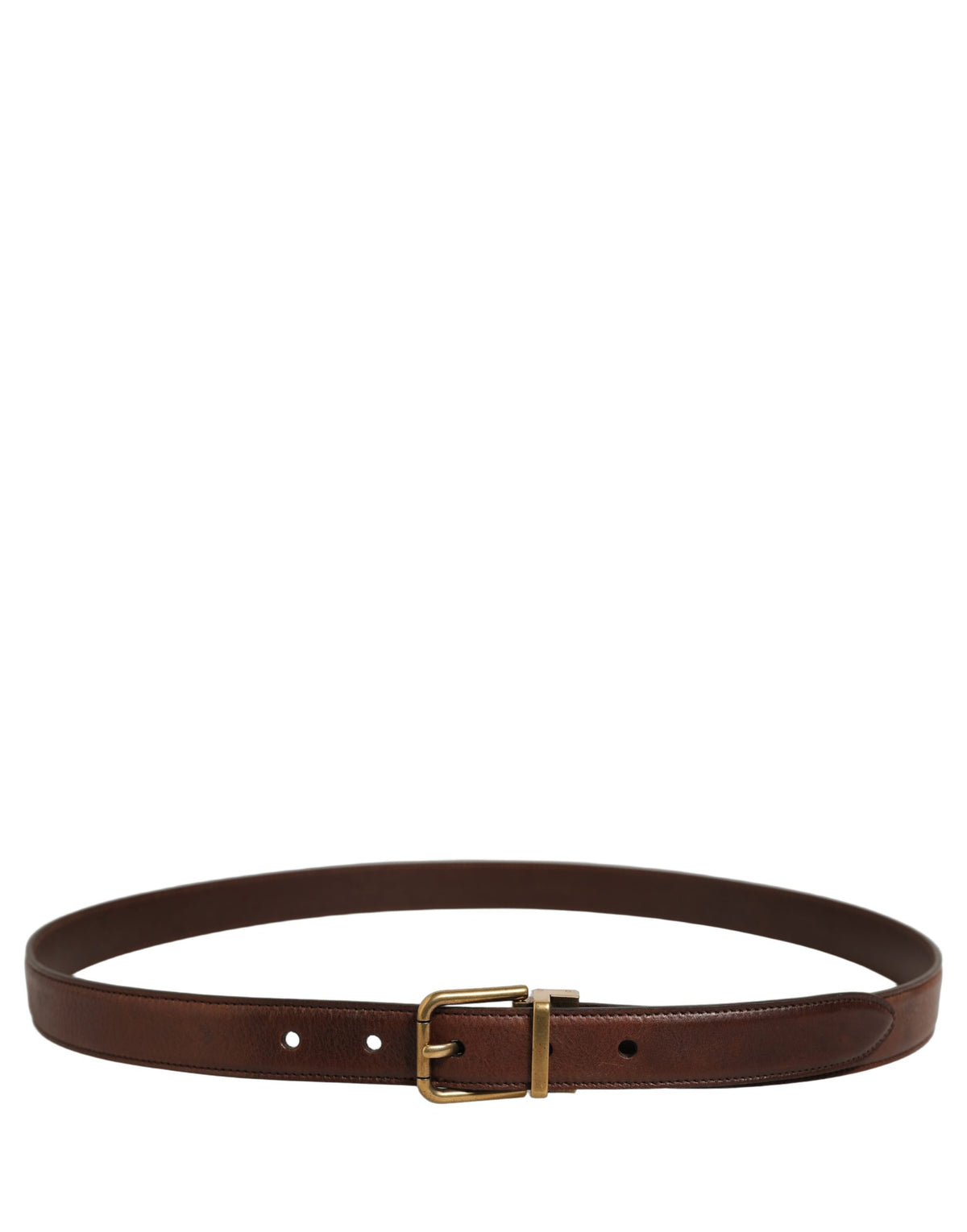 Dolce & Gabbana Brauner Ledergürtel mit goldfarbener Metallschnalle