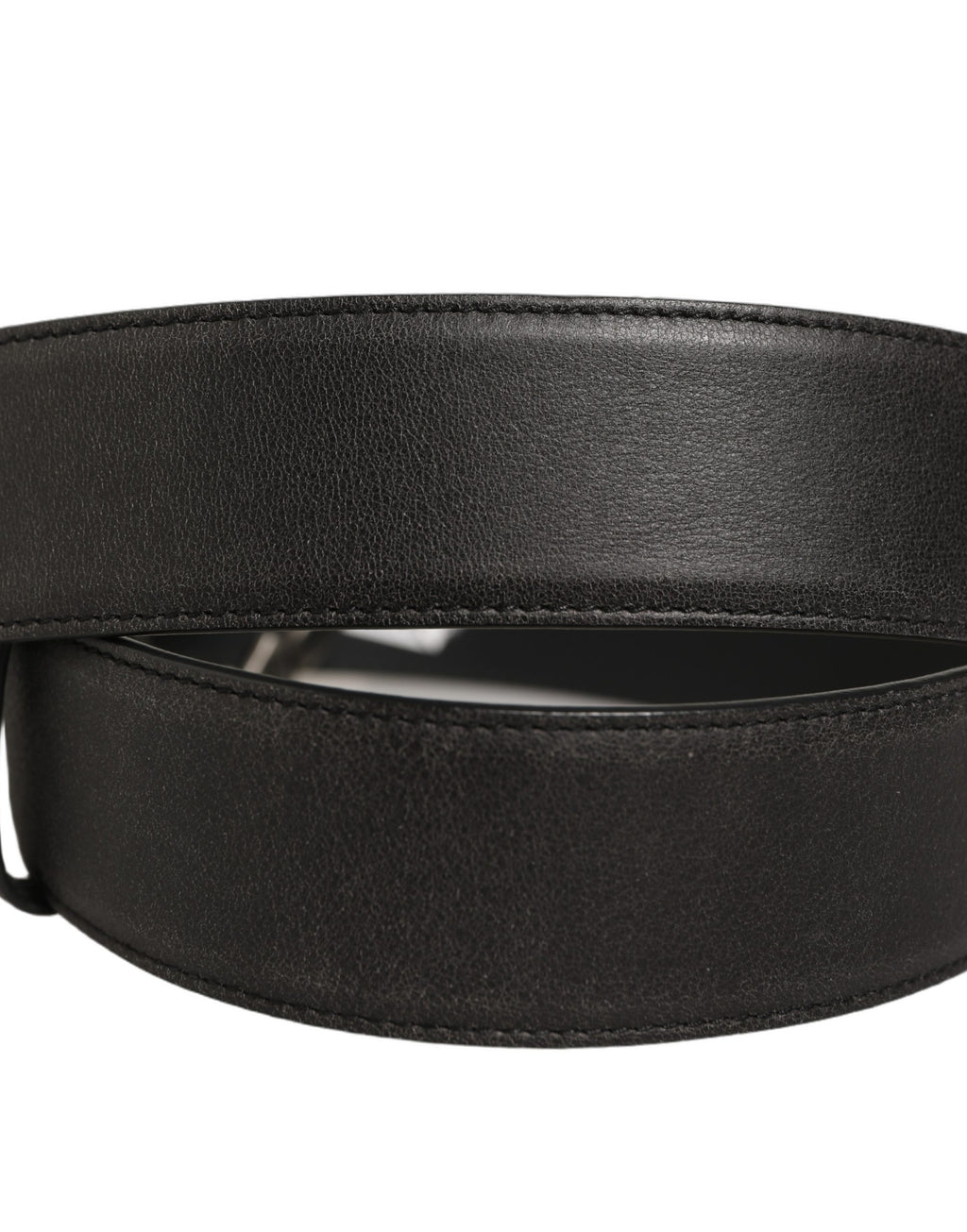 Dolce & Gabbana Schwarzer Ledergürtel mit Anker-Logo-Metallschnalle