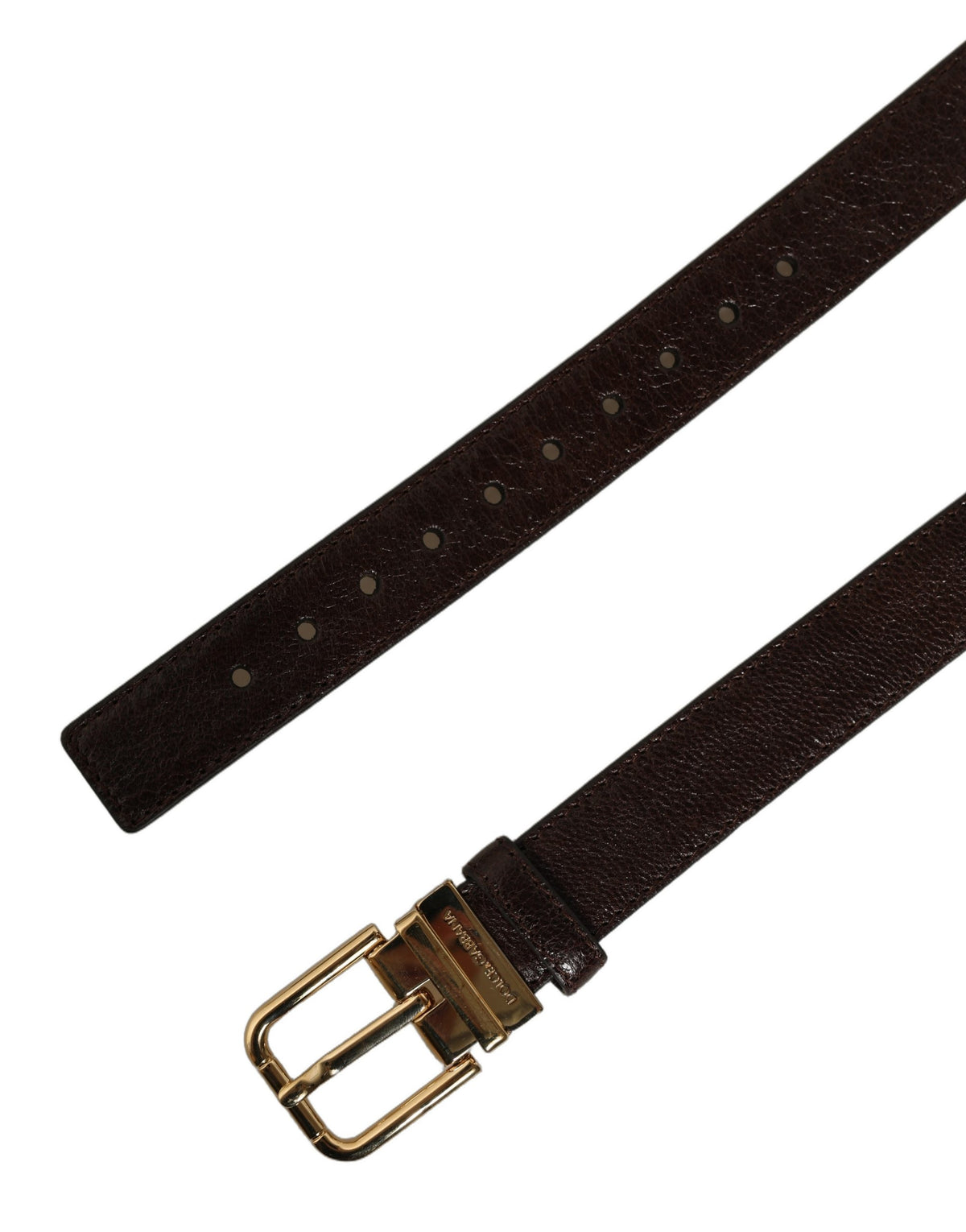 Dolce & Gabbana Herren brauner Ledergürtel mit goldfarbener Metallschnalle