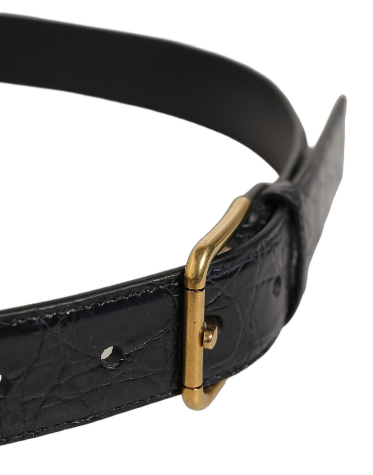 Dolce & Gabbana Beige Schwarz geflochtener Ledergürtel mit Metallschnalle
