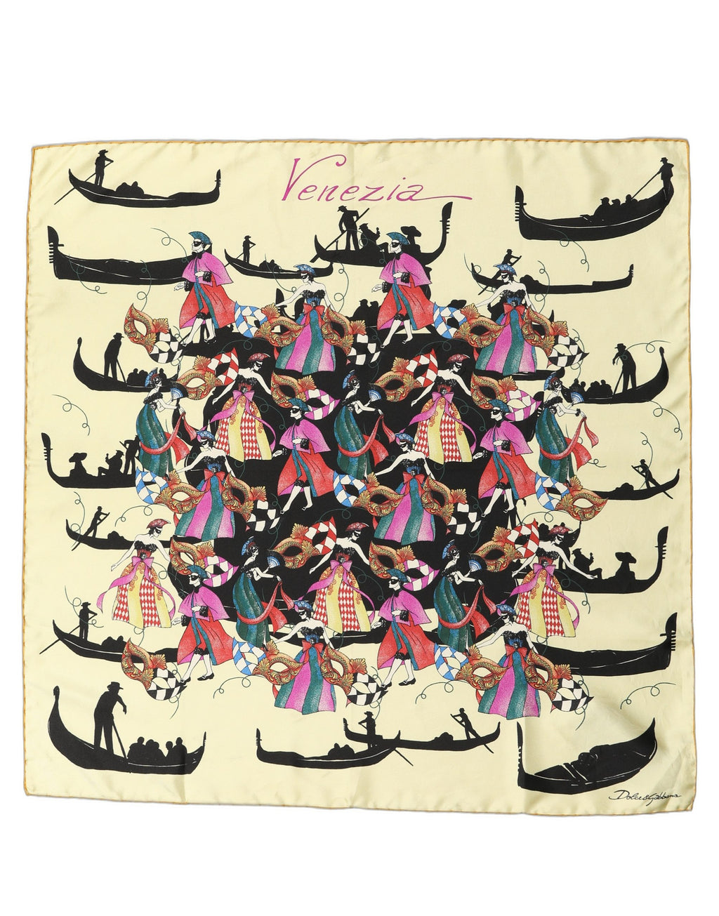 Dolce & Gabbana Seiden-Twill-Foulard „Venezia“ in Creme