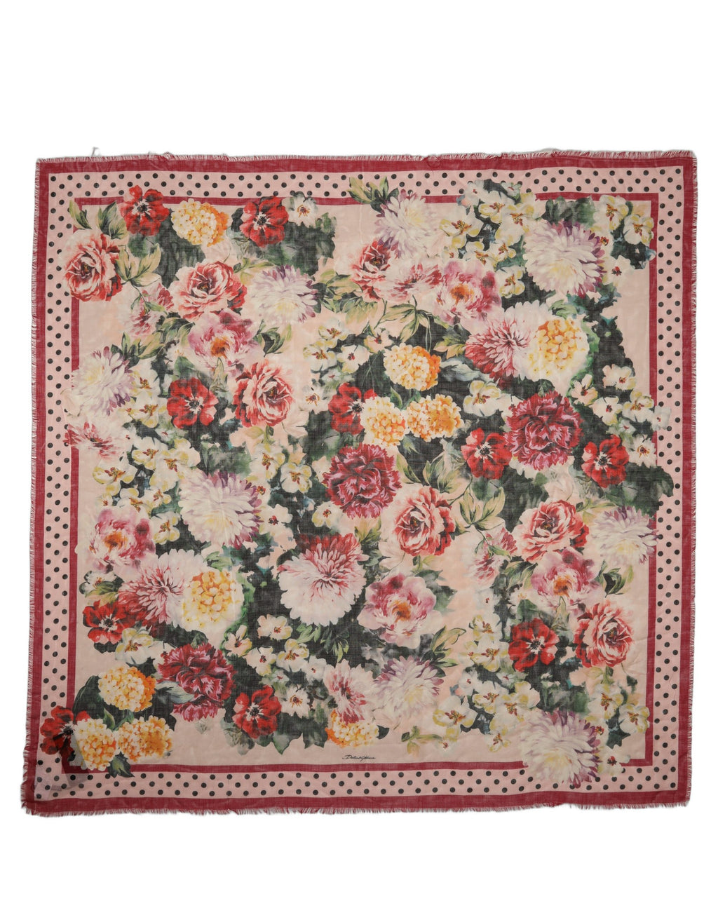 Dolce & Gabbana Fransiger Schal mit mehrfarbigem Blumenmuster