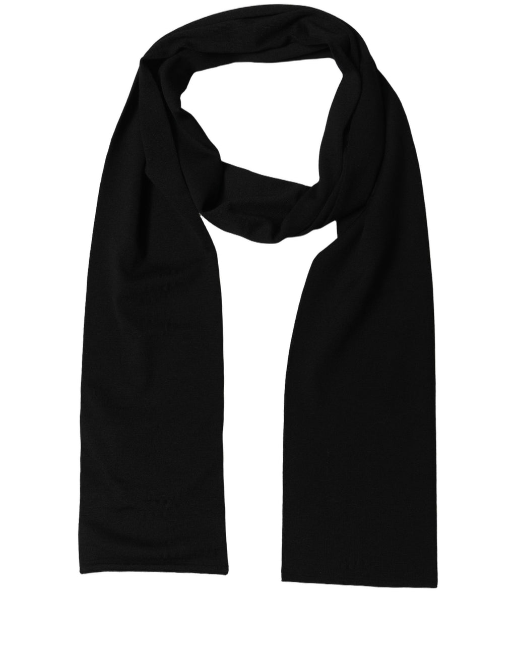 Dolce & Gabbana Schwarzer Schal aus Wolle mit gestricktem Hals Foulard
