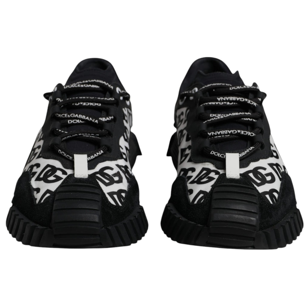 Dolce & Gabbana Black Logo Lace Up Low Top NS1 Sneakers Shoes