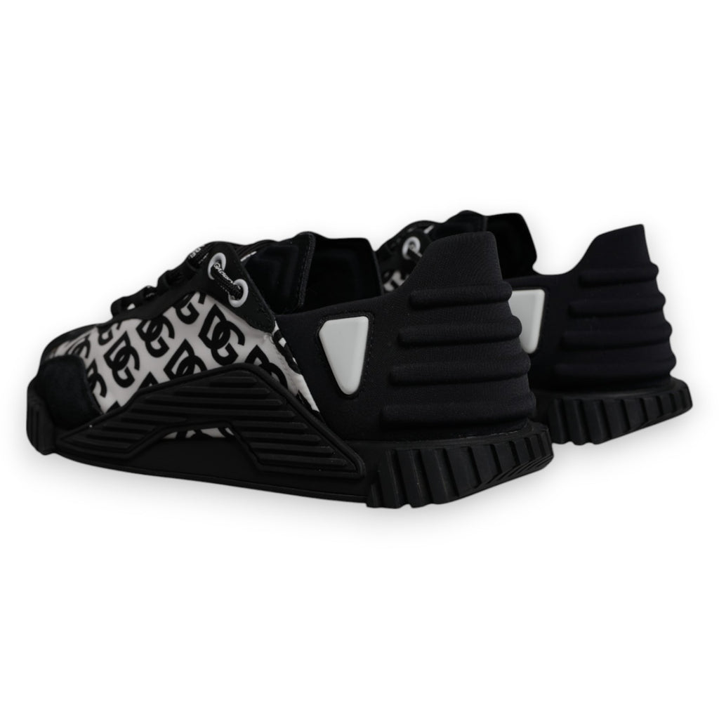 Dolce & Gabbana Black Logo Lace Up Low Top NS1 Sneakers Shoes