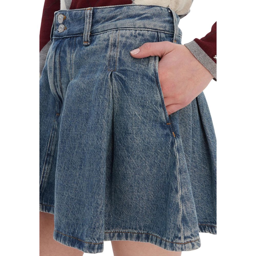 Tommy Hilfiger Jeans Blue Recycled Cotton Mini Skirt