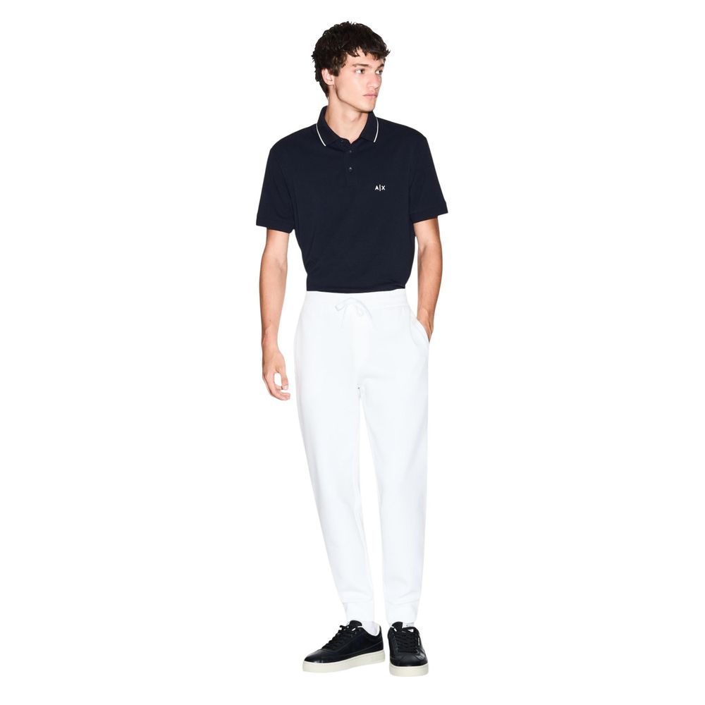 Armani Exchange Blue Cotton Polo Shirt