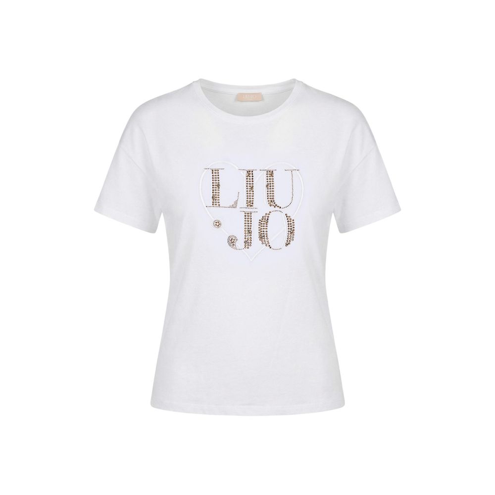 Liu Jo Weißes Baumwoll-T-Shirt