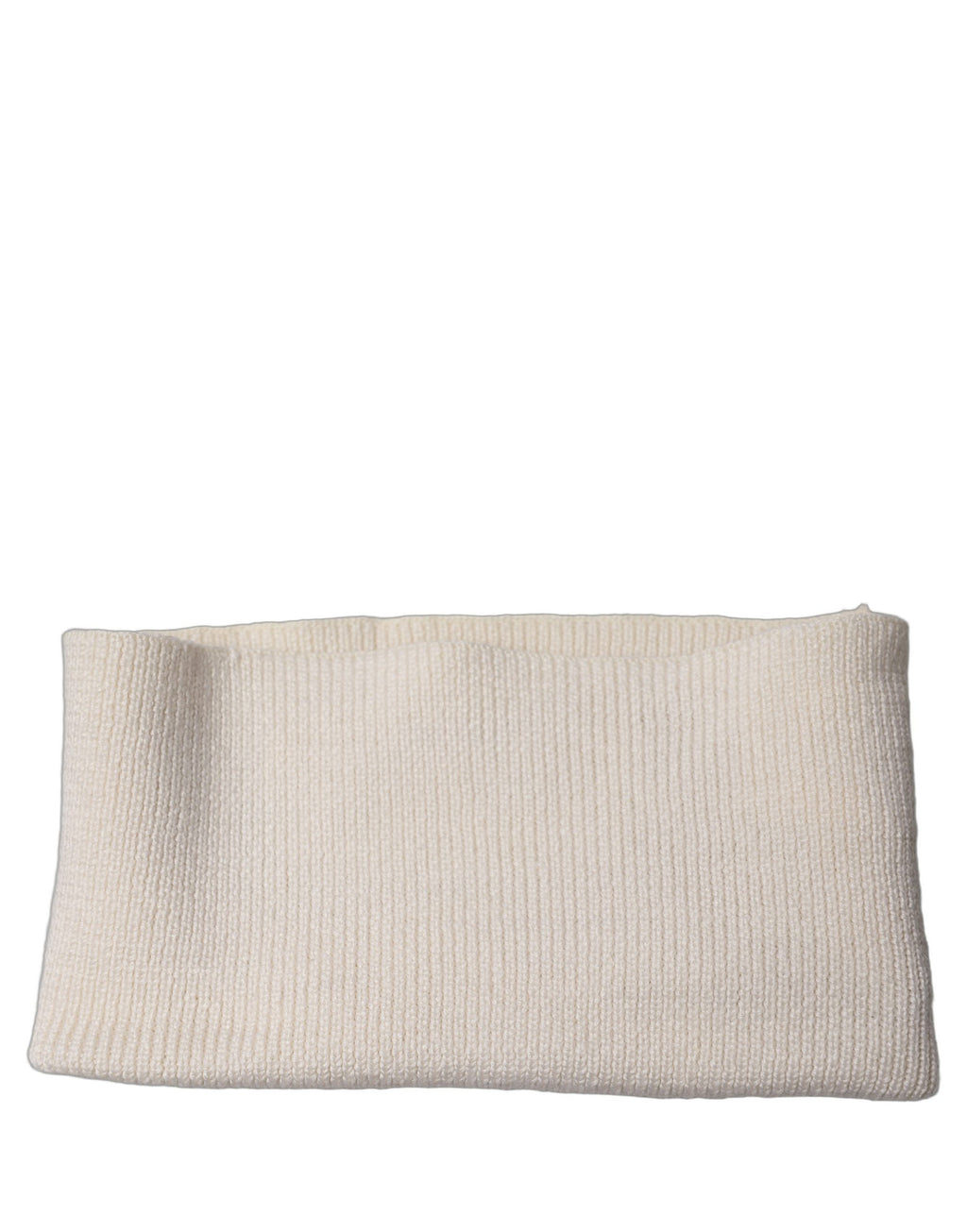 Dolce & Gabbana Herren Weißer Polyester Gestrickter Halswärmer Schal