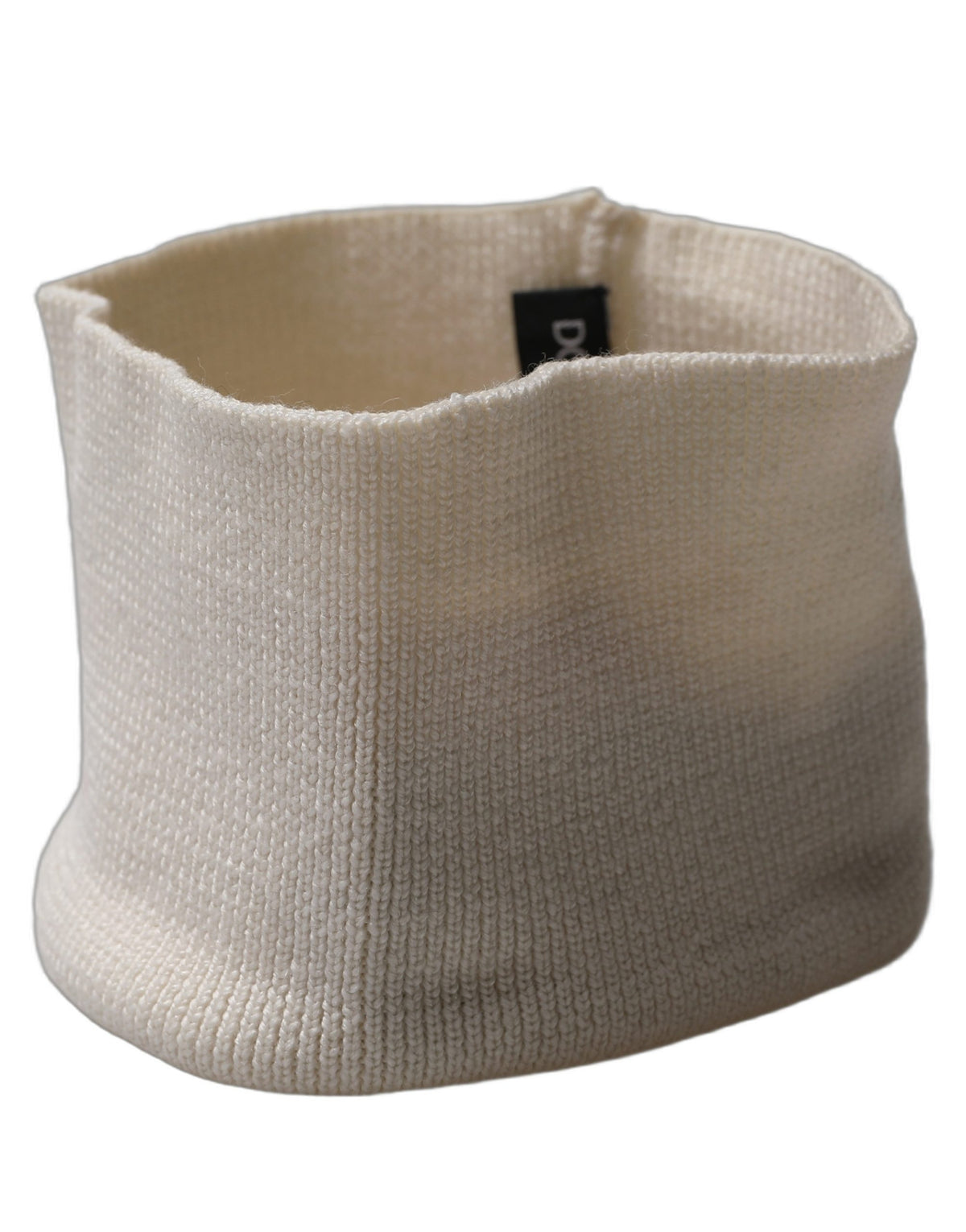 Dolce & Gabbana Herren Weißer Polyester Gestrickter Halswärmer Schal