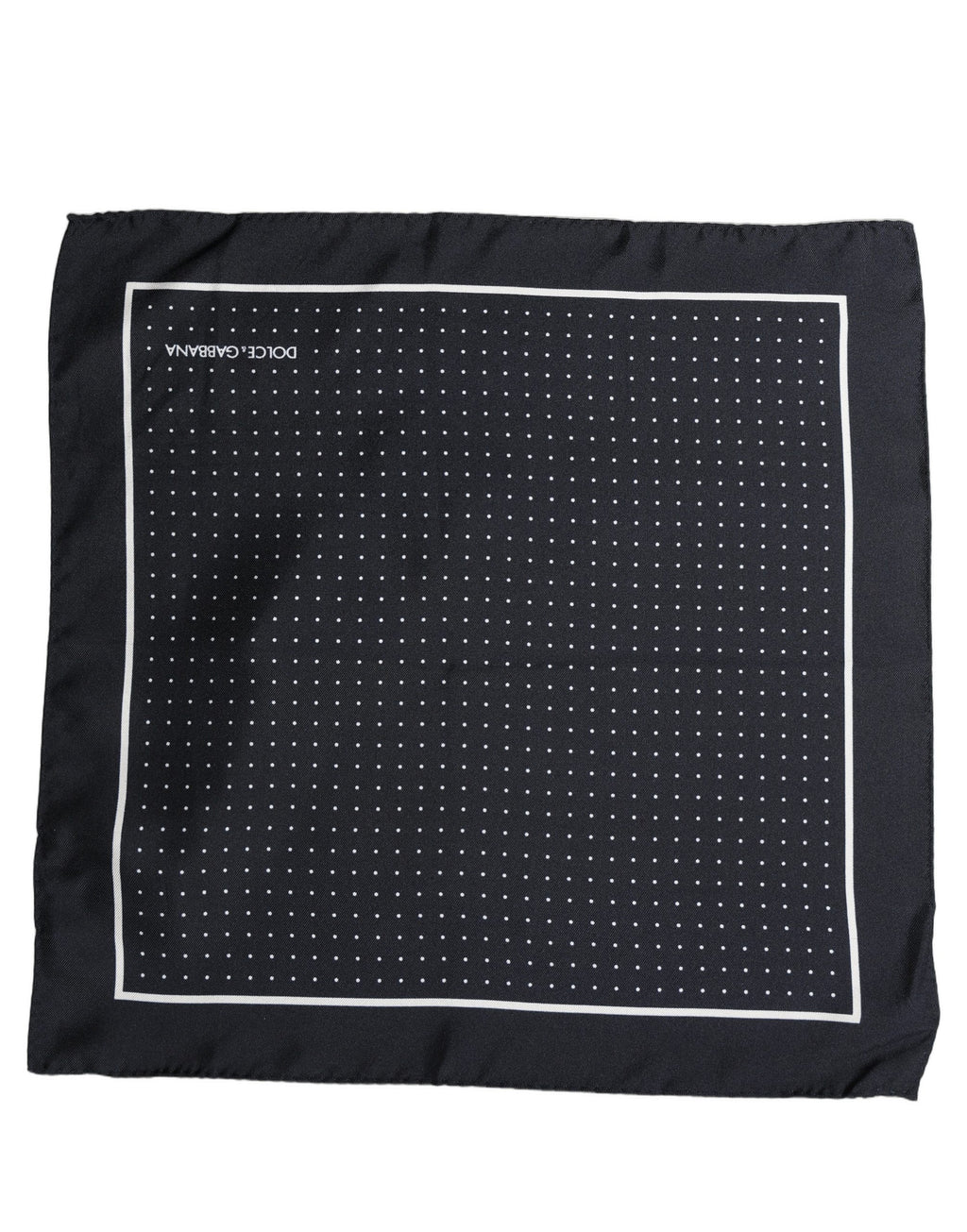 Dolce & Gabbana Blue Silk Polka Dot Handkerchief Pocket Scarf