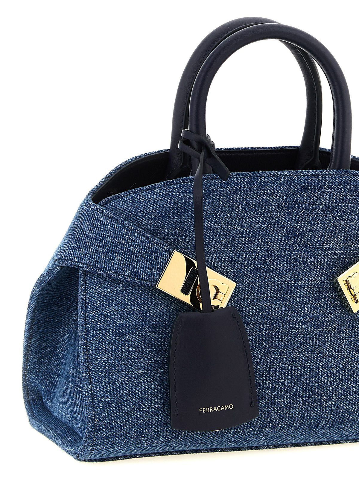 Ferragamo Handtasche aus blauem Stoff