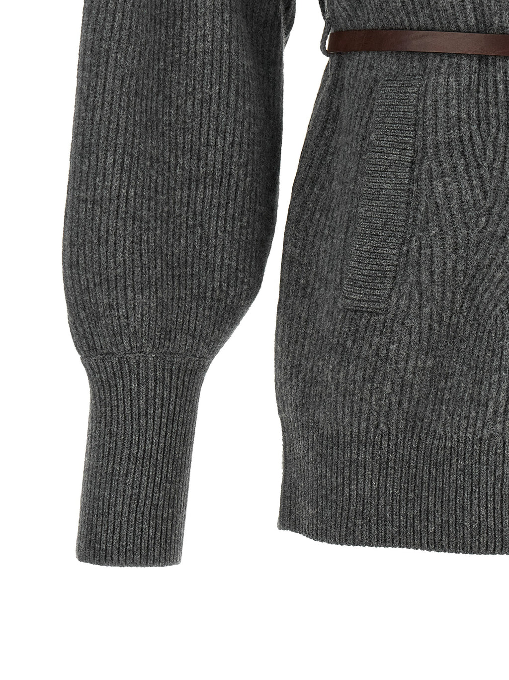 Brunello Cucinelli Grauer Cardigan aus Schurwolle