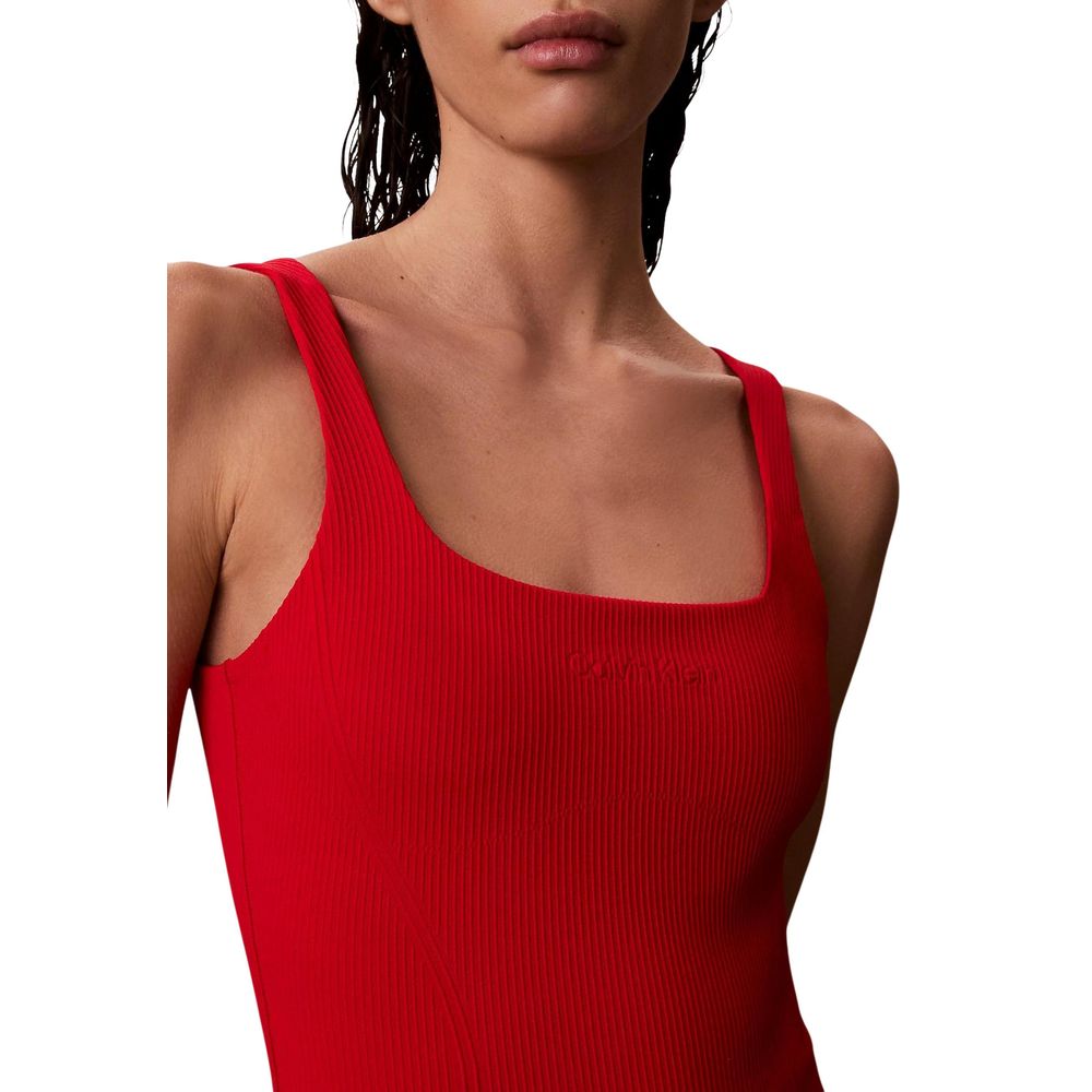 Calvin Klein Jeans Roter Polyamid Einteiler Badeanzug