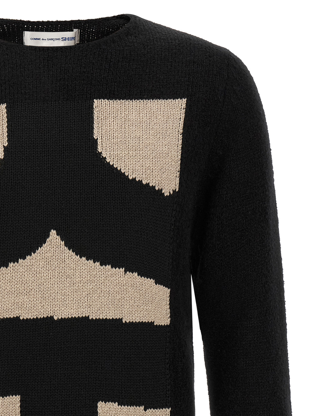 Comme Des Garçons Schwarze Polyester-Strickjacke