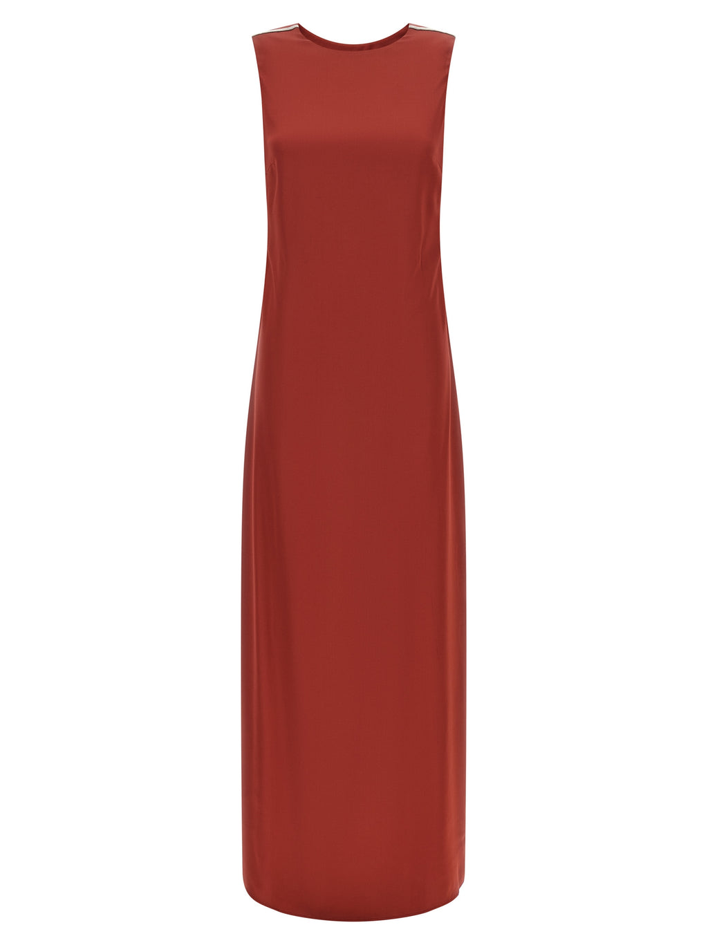 Peserico Rotes langes Viskosekleid