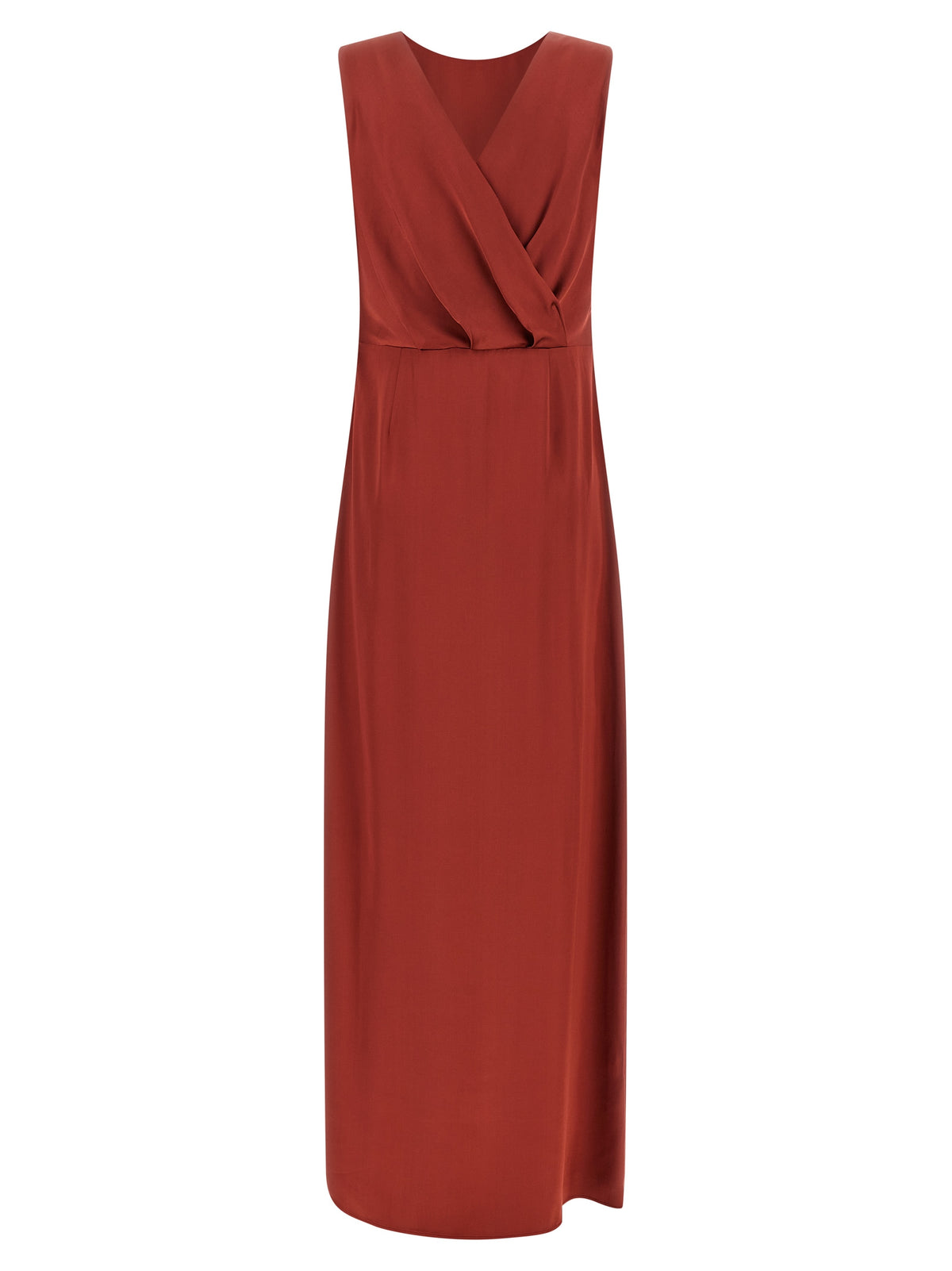 Peserico Rotes langes Viskosekleid