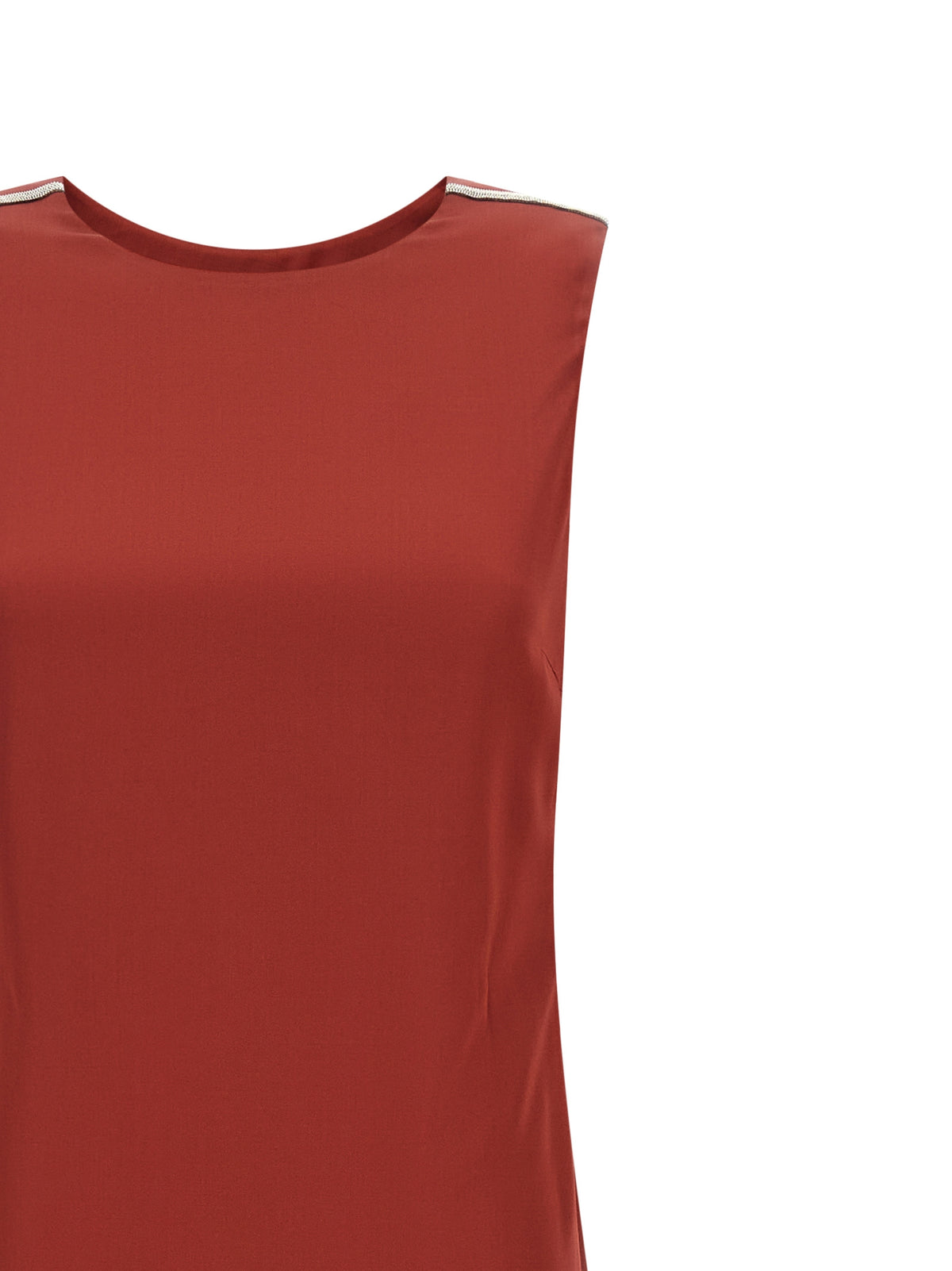Peserico Rotes langes Viskosekleid