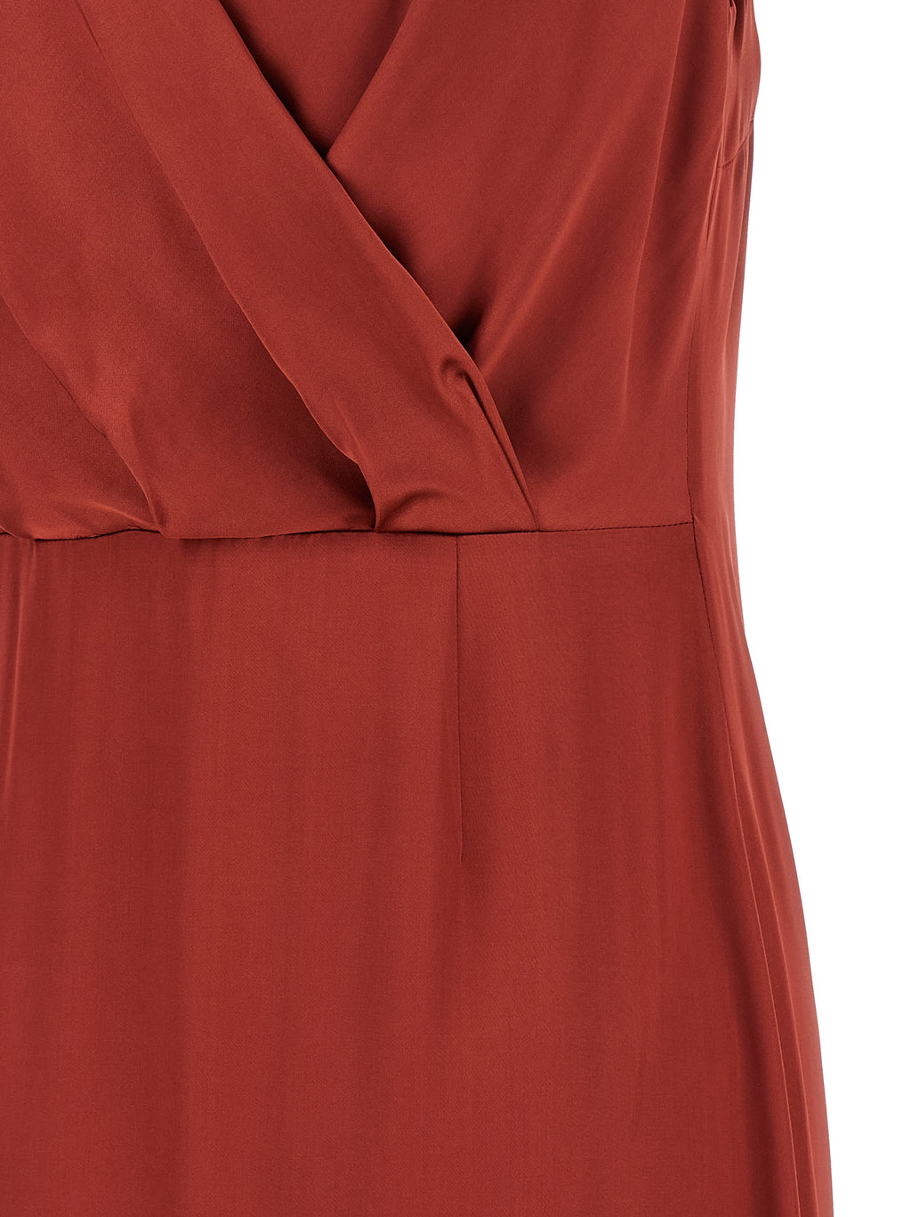 Peserico Rotes langes Viskosekleid