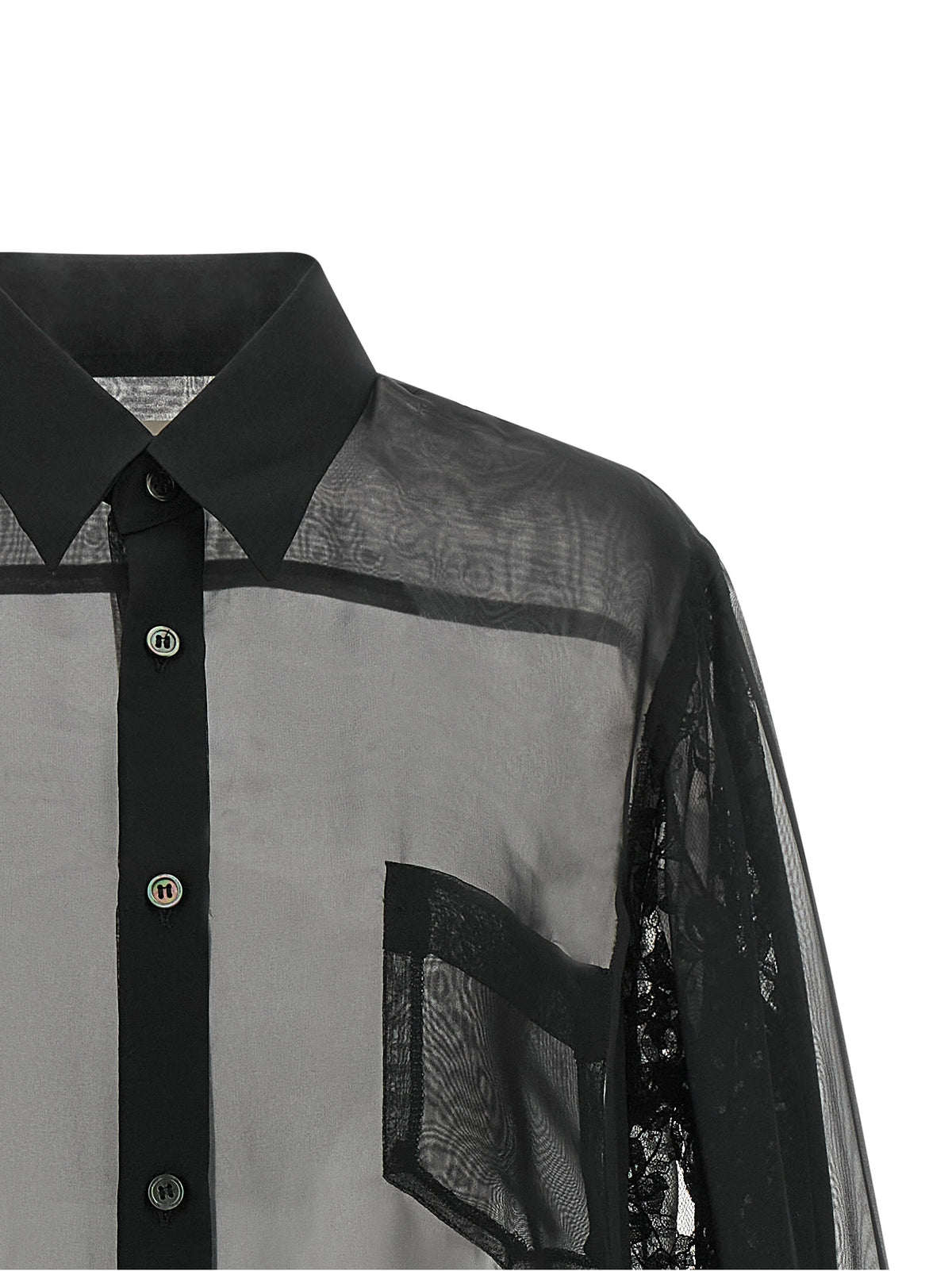 Comme Des Garçons Schwarze Polyesterbluse