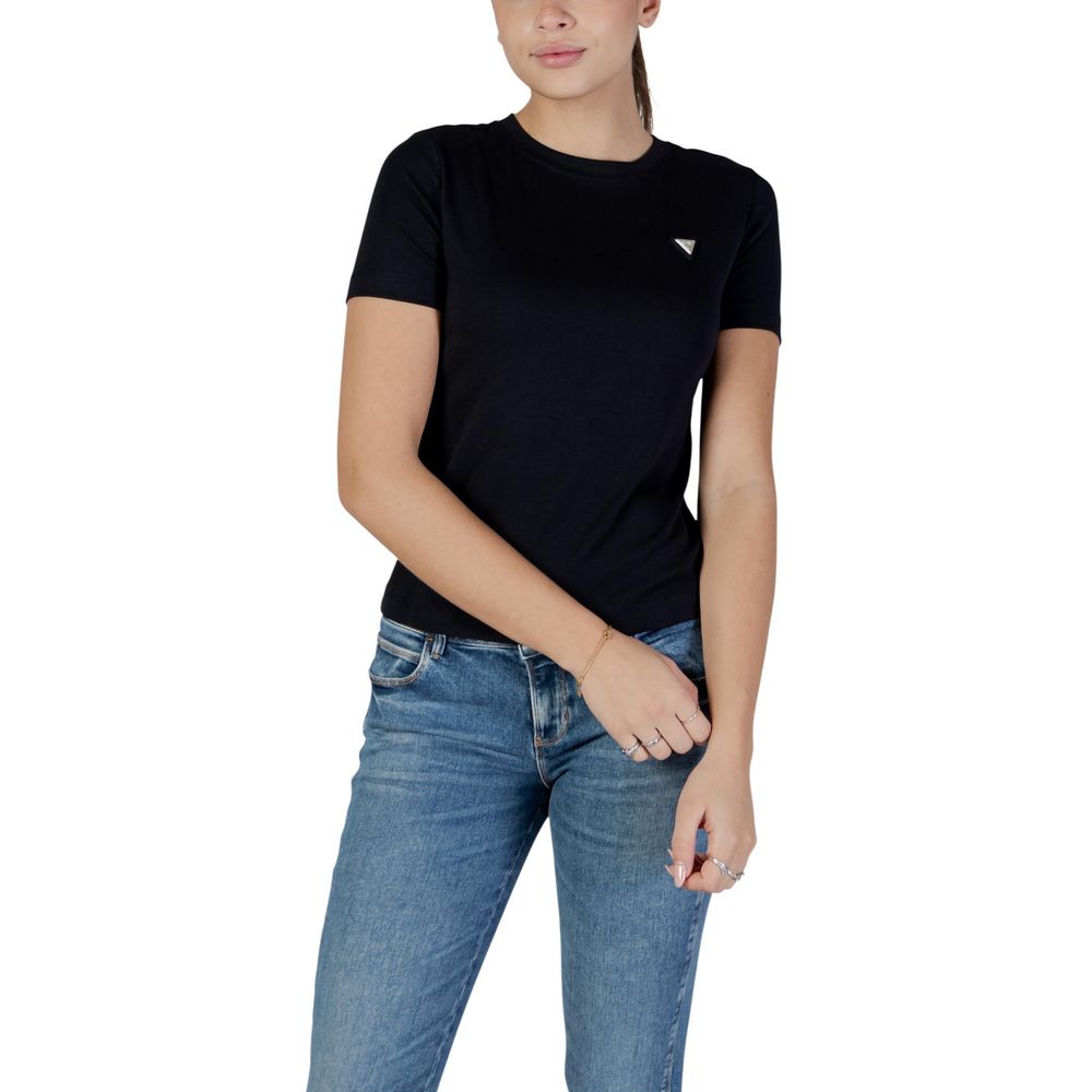 Guess Active Schwarzes Baumwoll-T-Shirt