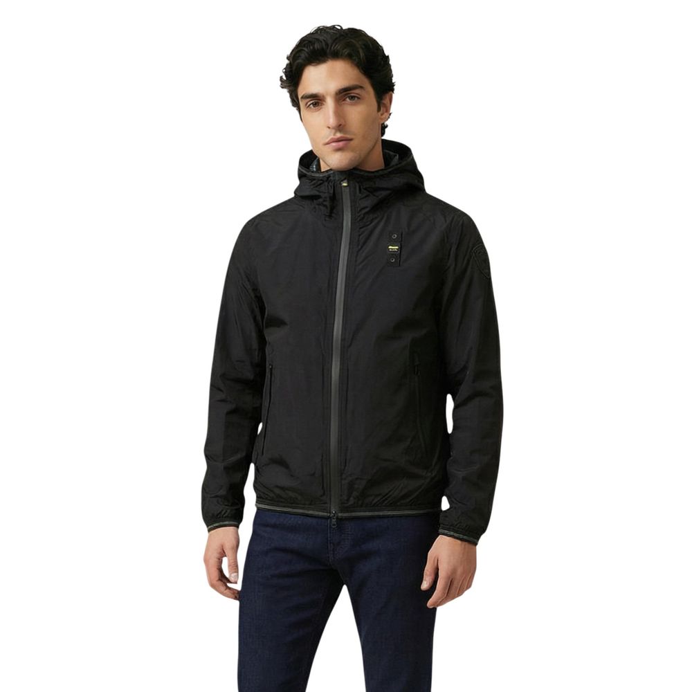 Blauer Black Polyamid Shell Jacke