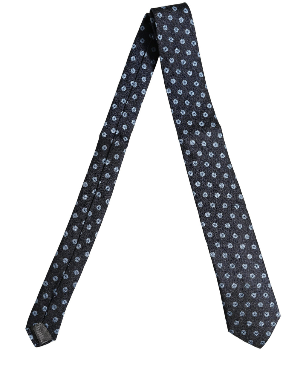 Dolce & Gabbana Herren blaues Seiden-Geometrisches verstellbares Bindetuch Krawatte