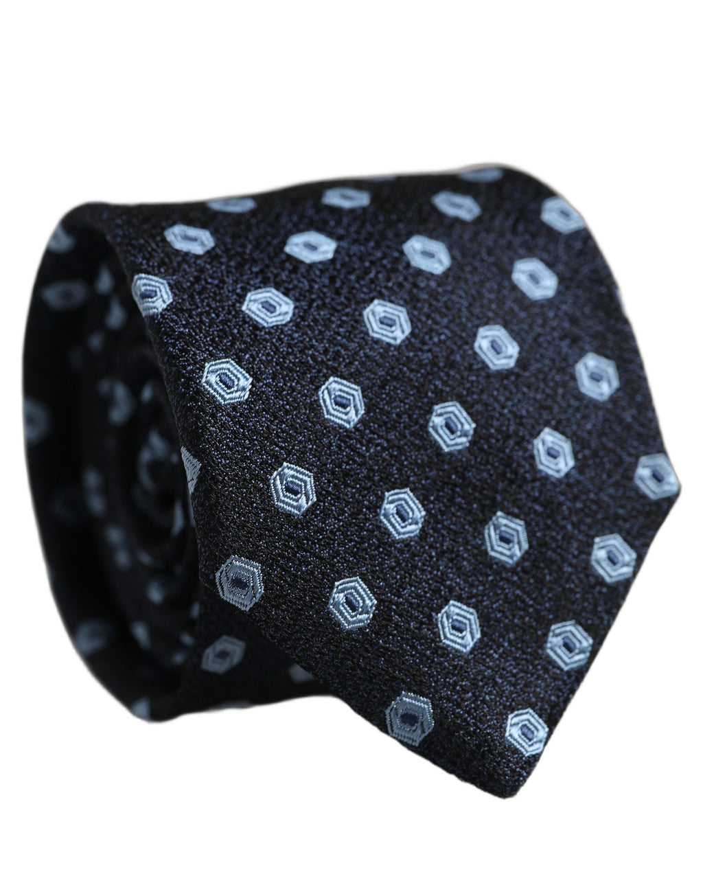 Dolce & Gabbana Herren blaues Seiden-Geometrisches verstellbares Bindetuch Krawatte
