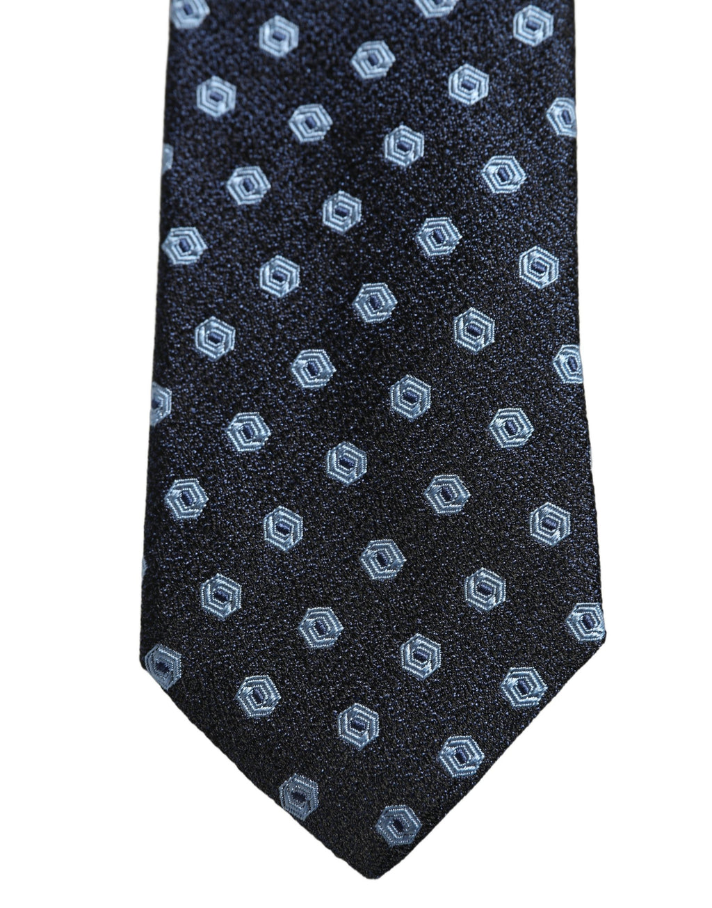 Dolce & Gabbana Herren blaues Seiden-Geometrisches verstellbares Bindetuch Krawatte