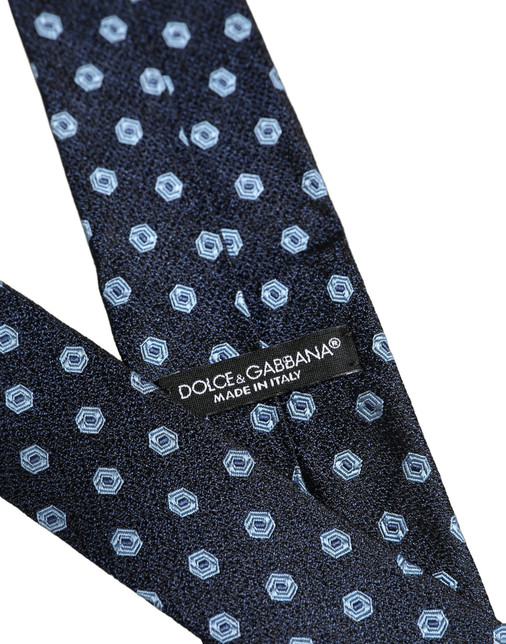 Dolce & Gabbana Herren blaues Seiden-Geometrisches verstellbares Bindetuch Krawatte