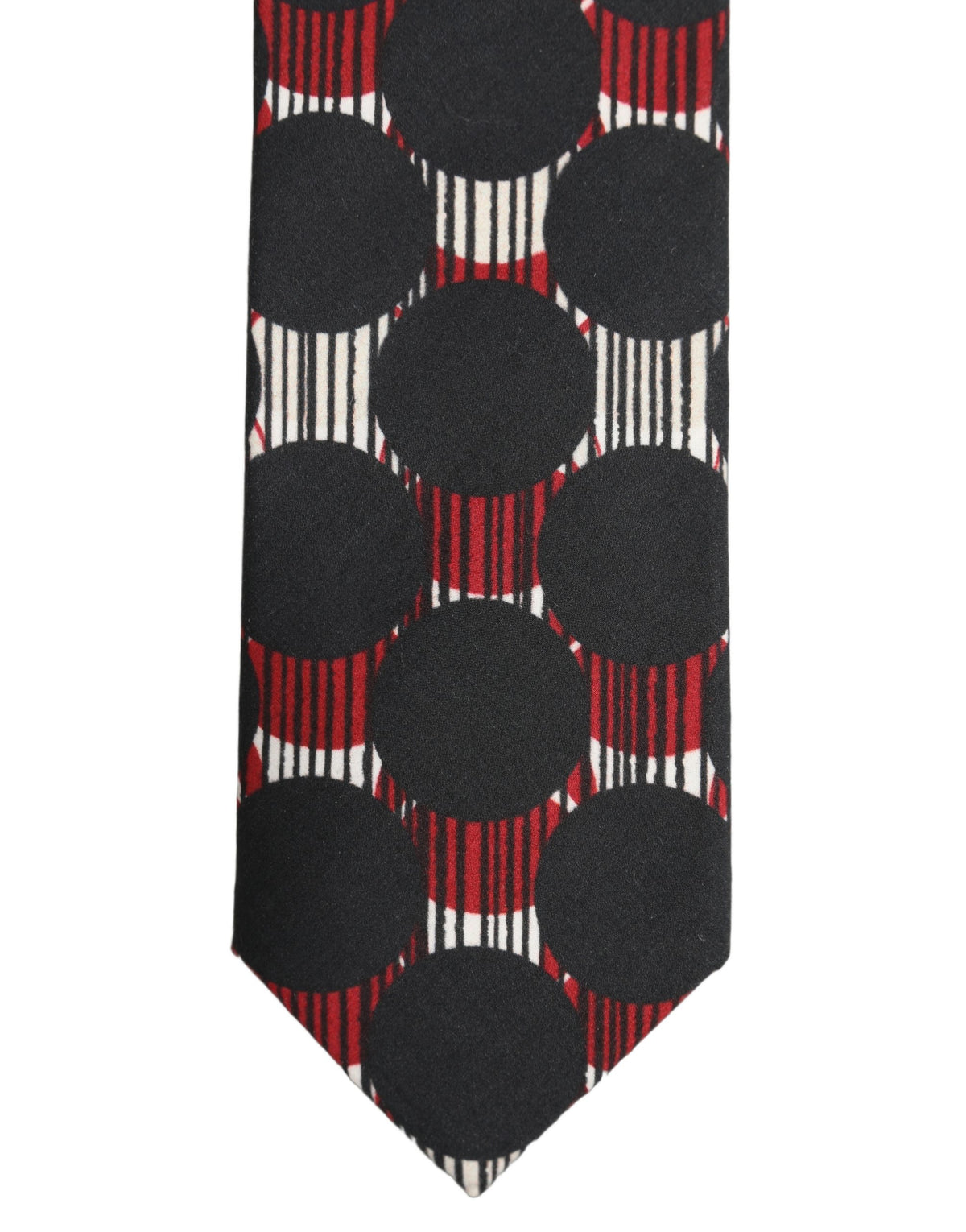 Dolce & Gabbana Multicolor Cotton Geometric Adjustable Tied Necktie Tie