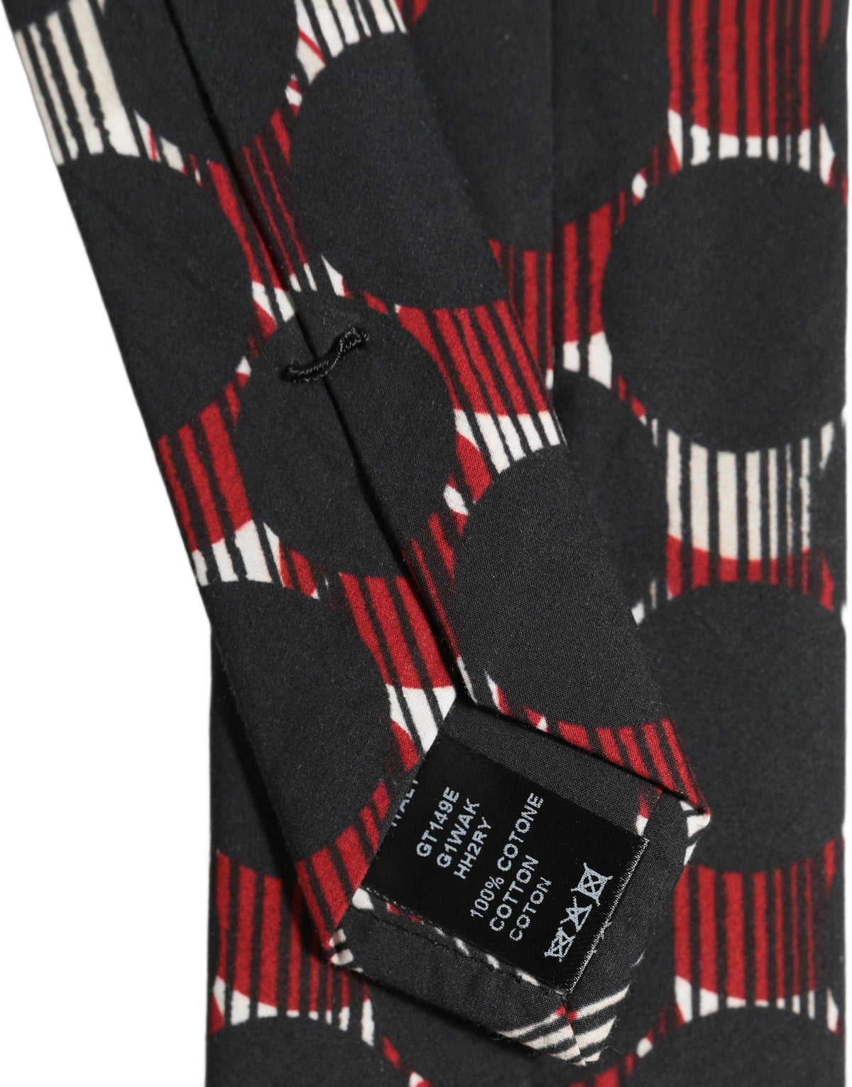 Dolce & Gabbana Multicolor Cotton Geometric Adjustable Tied Necktie Tie
