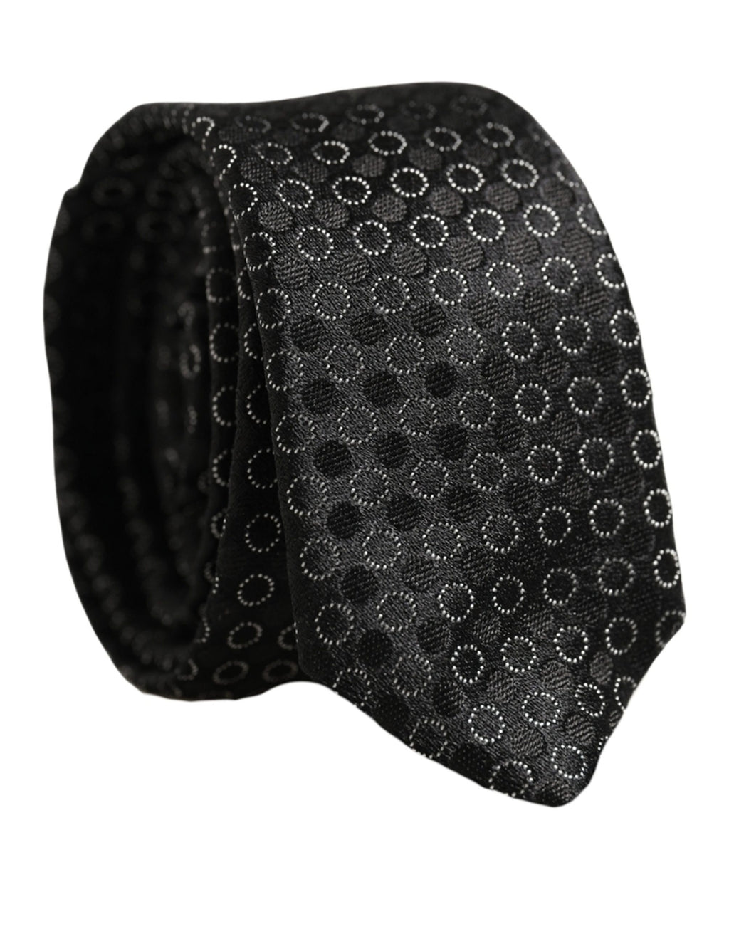 Dolce & Gabbana Herren Schwarze Seide Geometrisch Verstellbare Krawatte