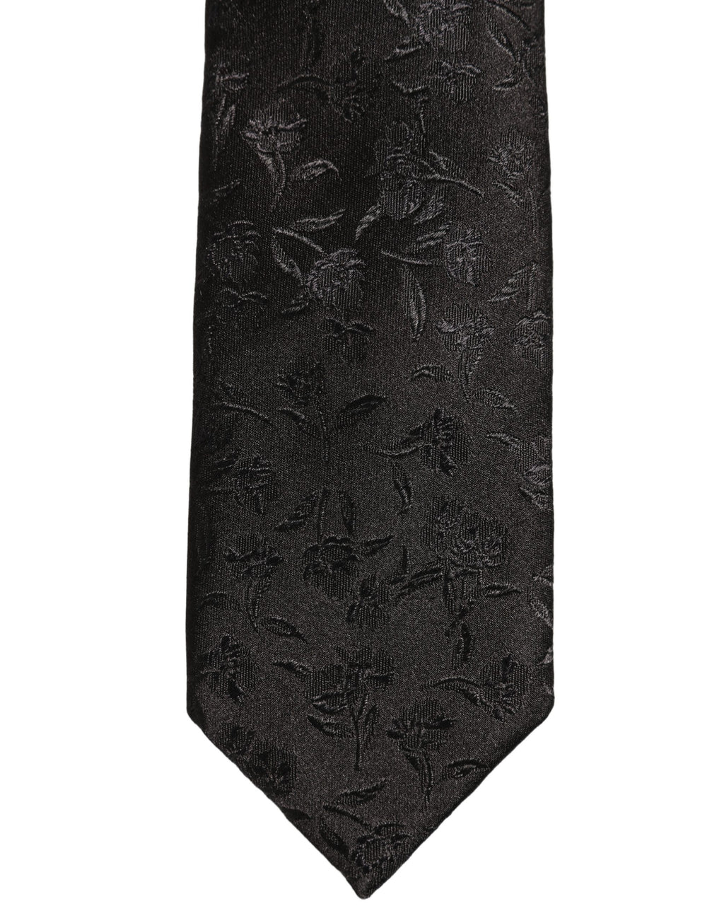 Dolce & Gabbana Black Silk Floral Jacquard Adjustable Tied Necktie Tie