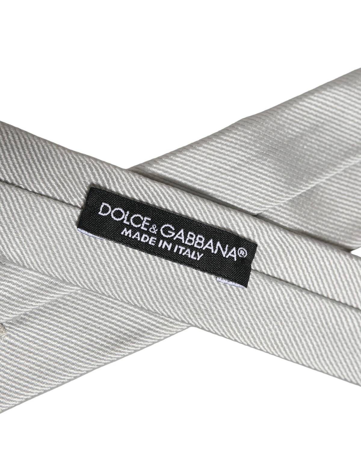 Dolce & Gabbana Herren hellgraue Krawatte aus strukturierter Seide zum Binden