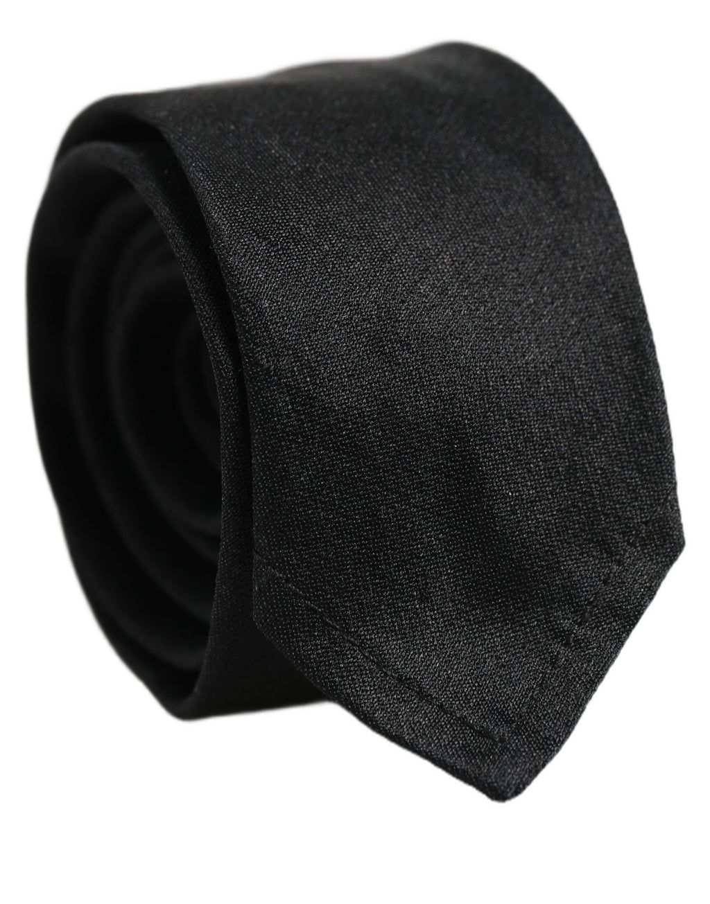 Dolce & Gabbana Men Black Satin Silk Classic Adjustable Tied Necktie Tie