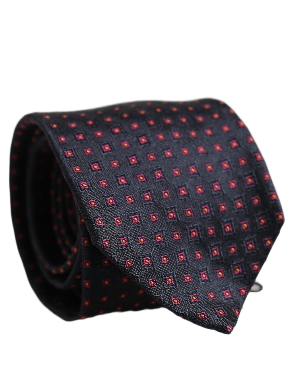 Dolce & Gabbana Herren dunkelblaue geometrische Seiden-Krawatte zum Binden