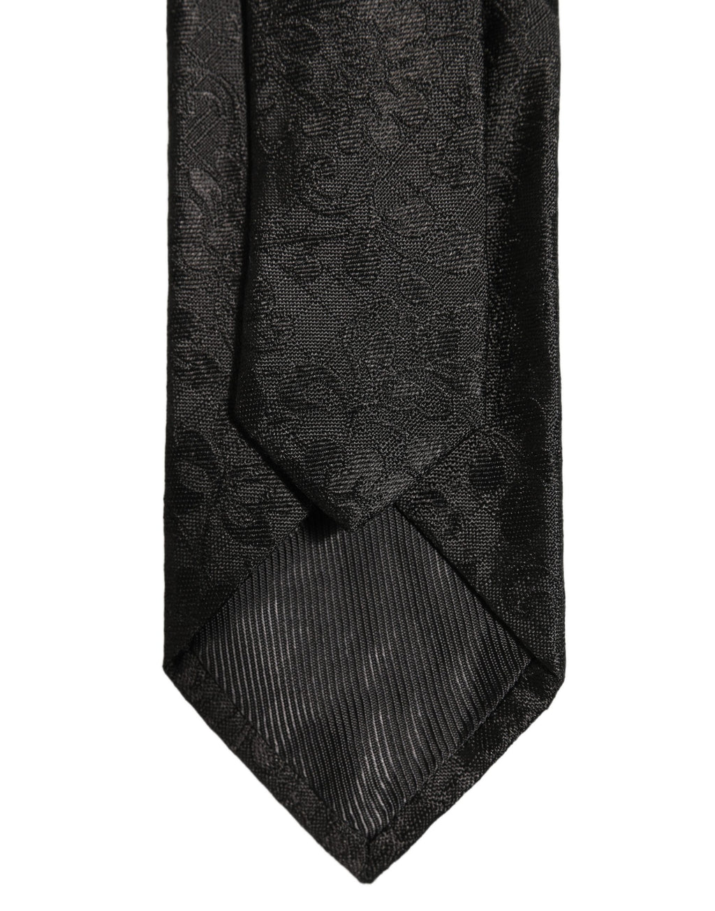 Dolce & Gabbana Herren Schwarze Seide Ton in Ton Geblümte Verstellbare Krawatte zum Binden