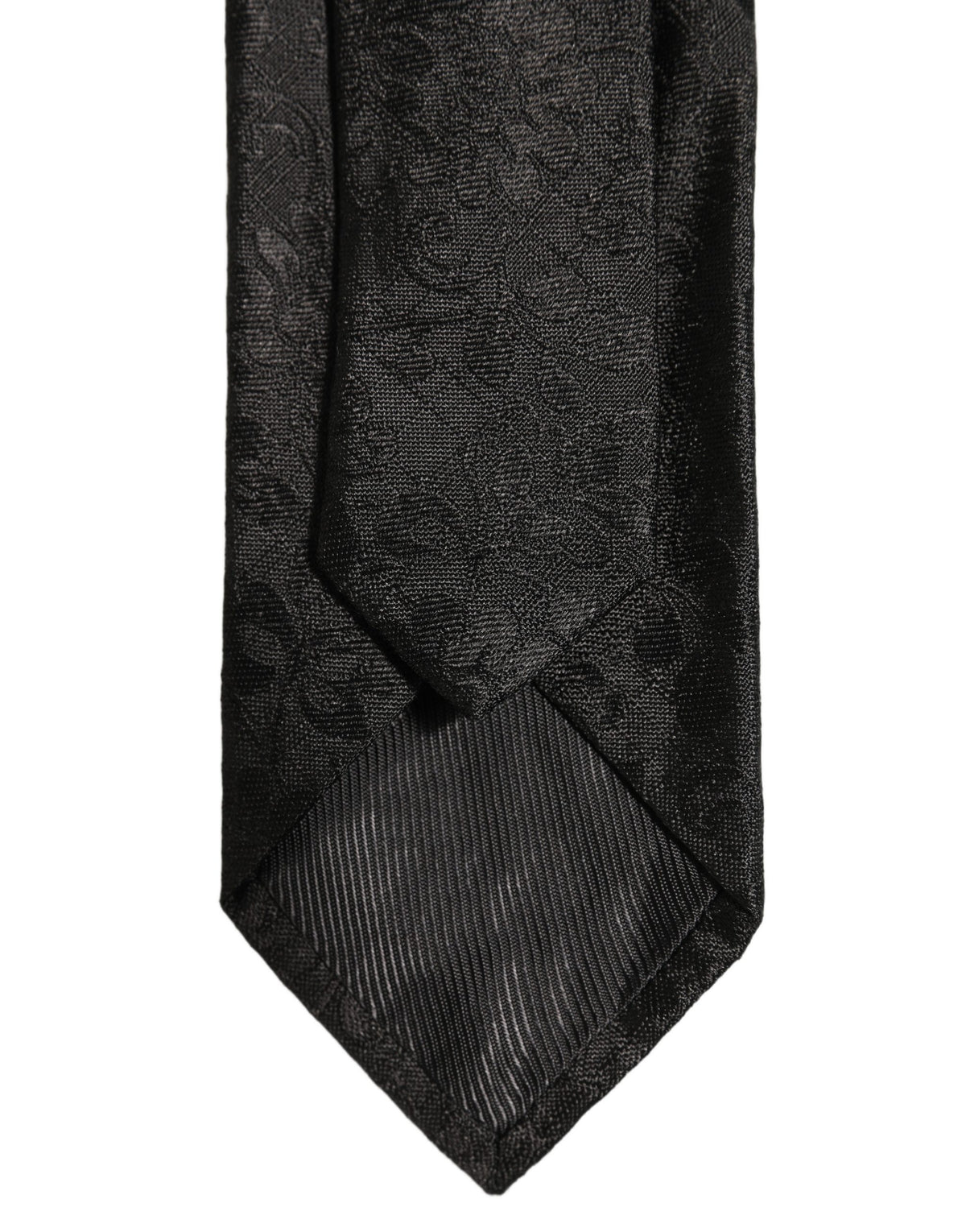 Dolce & Gabbana Herren Schwarze Seide Ton in Ton Geblümte Verstellbare Krawatte zum Binden