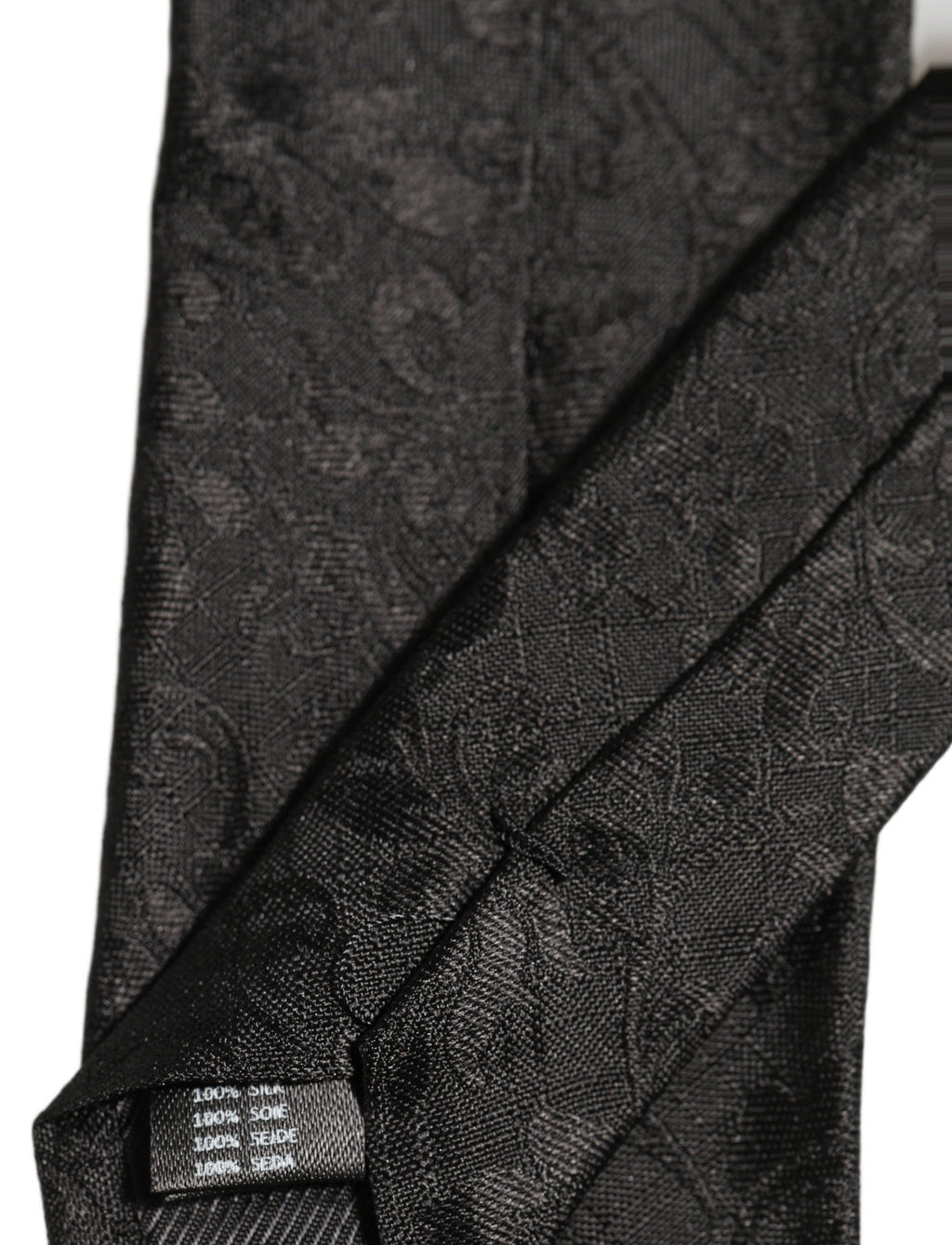 Dolce & Gabbana Herren Schwarze Seide Ton in Ton Geblümte Verstellbare Krawatte zum Binden