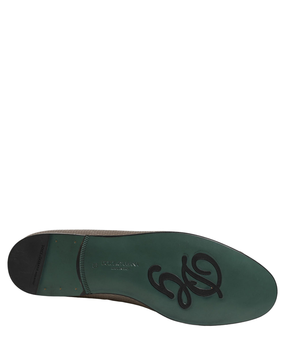 Dolce & Gabbana Silberne Leder Loafer mit Logo zum Reinschlüpfen